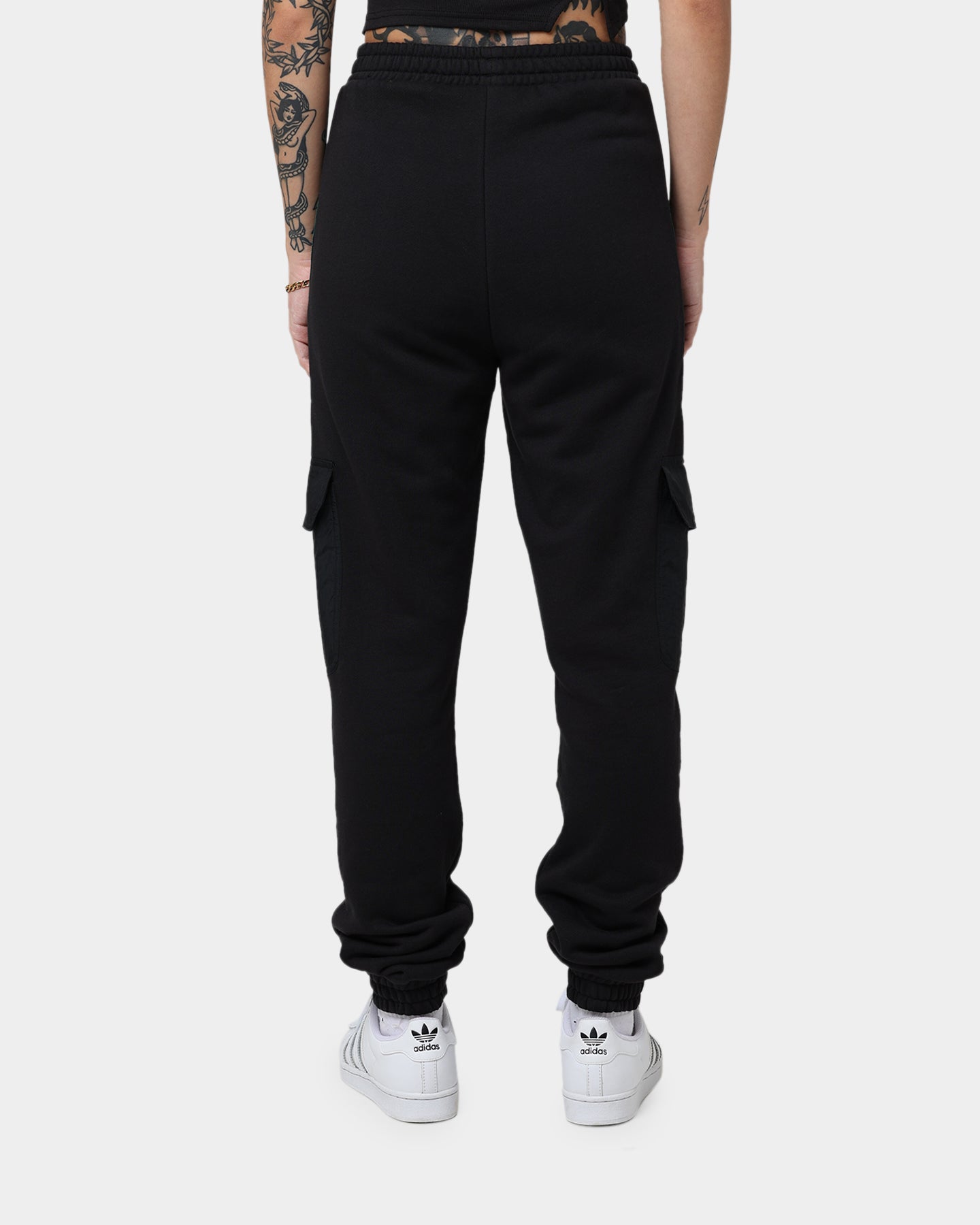 Adidas Women's Cargo Pants - Black Athletic Joggers with Pockets | Comfortable Workout & Casual Wear for Running, Gym & Street Style