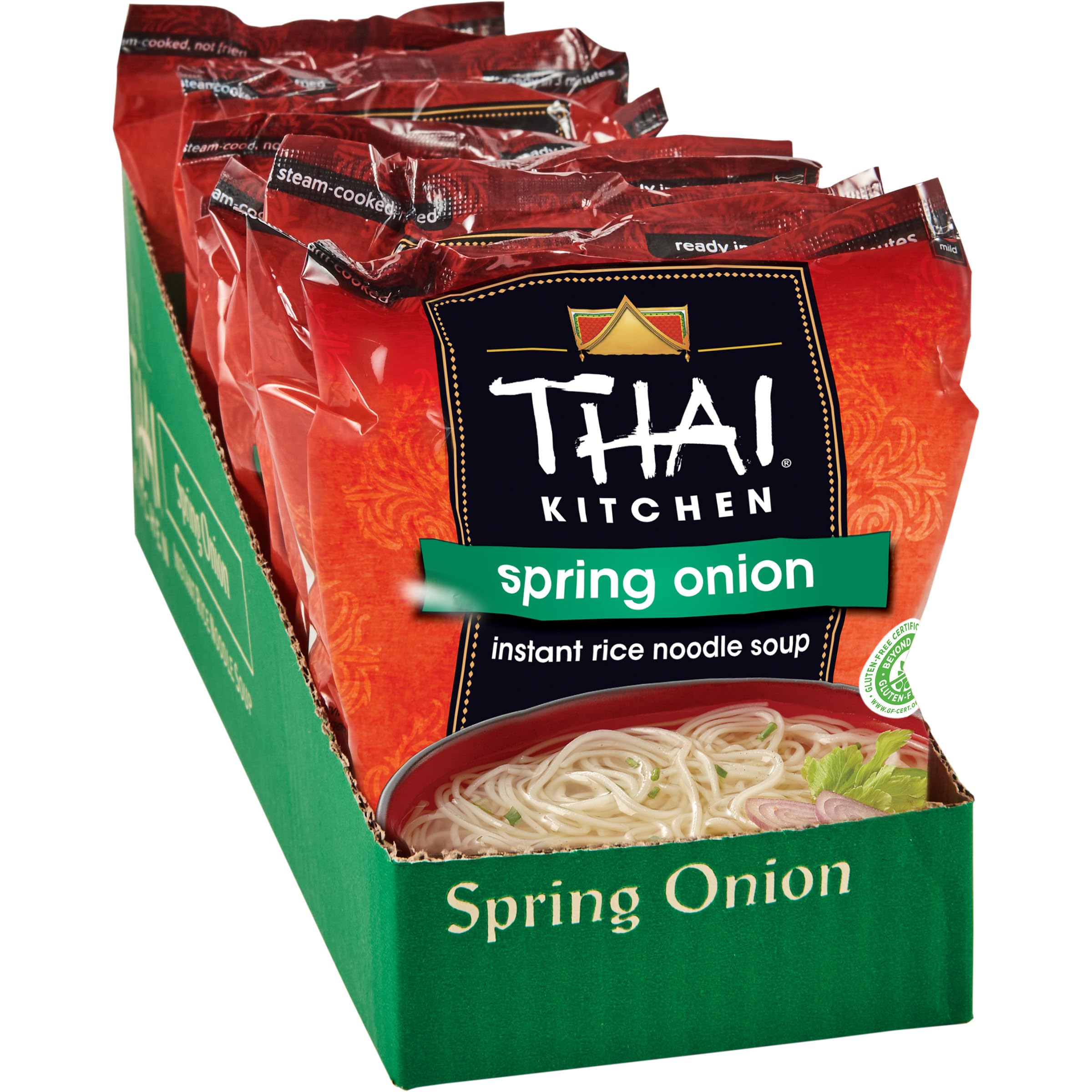Thai Kitchen Gluten Free Spring Onion Instant Rice Noodle Soup, 1.6 oz (Pack of 12) | Quick & Easy Asian Meal | Vegan Friendly | Perfect for Lunch, Office, or Travel
