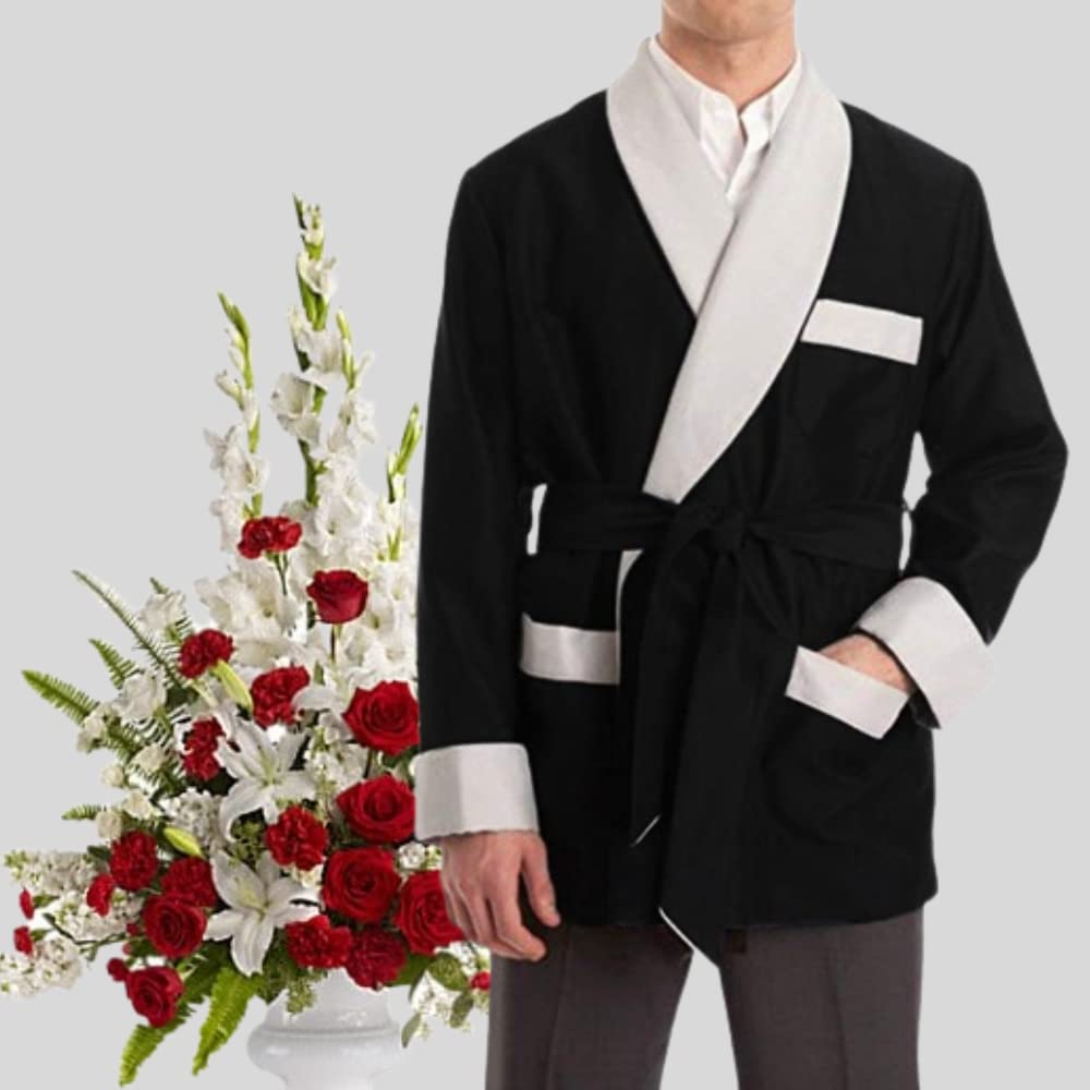 Luxury Men's Silky Satin Smoking Jacket - Classic Lightweight Silk Outerwear for Formal Events, Lounging & Special Occasions