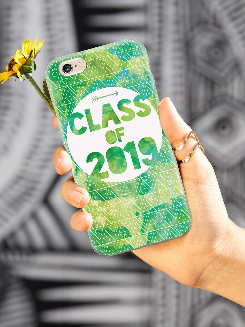 Premium 3D Textured Protective Case for iPhone 12 Pro - Shockproof Slim Cover with Artistic Green Watercolor Design - Perfect for School, Work & Everyday Use (Class of 2019 Edition)