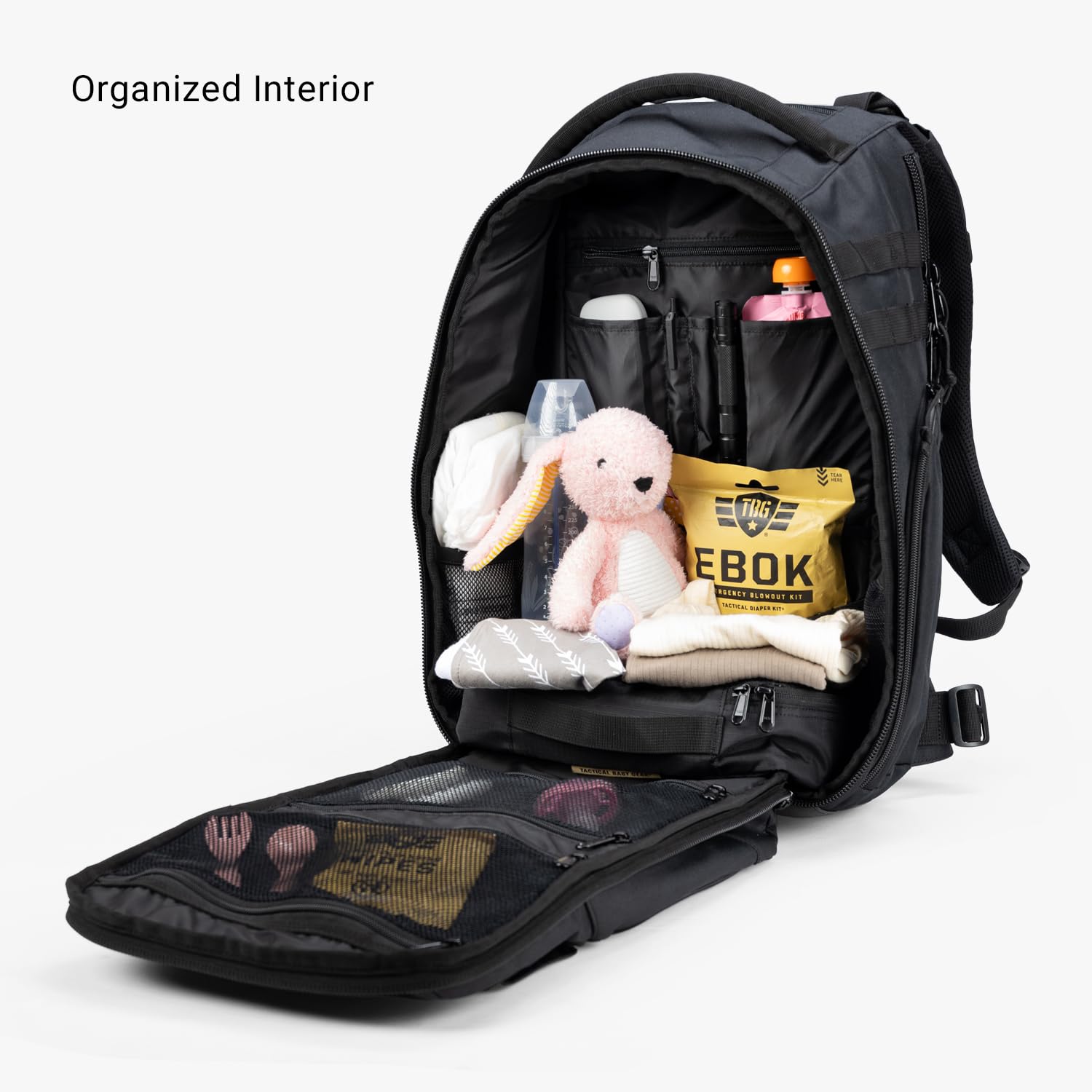 Tactical Diaper Backpack for Men - Waterproof Baby Gear with Changing Pad, Multiple Pockets & Durable Design - Perfect for Travel, Hiking & Everyday Use (Black)