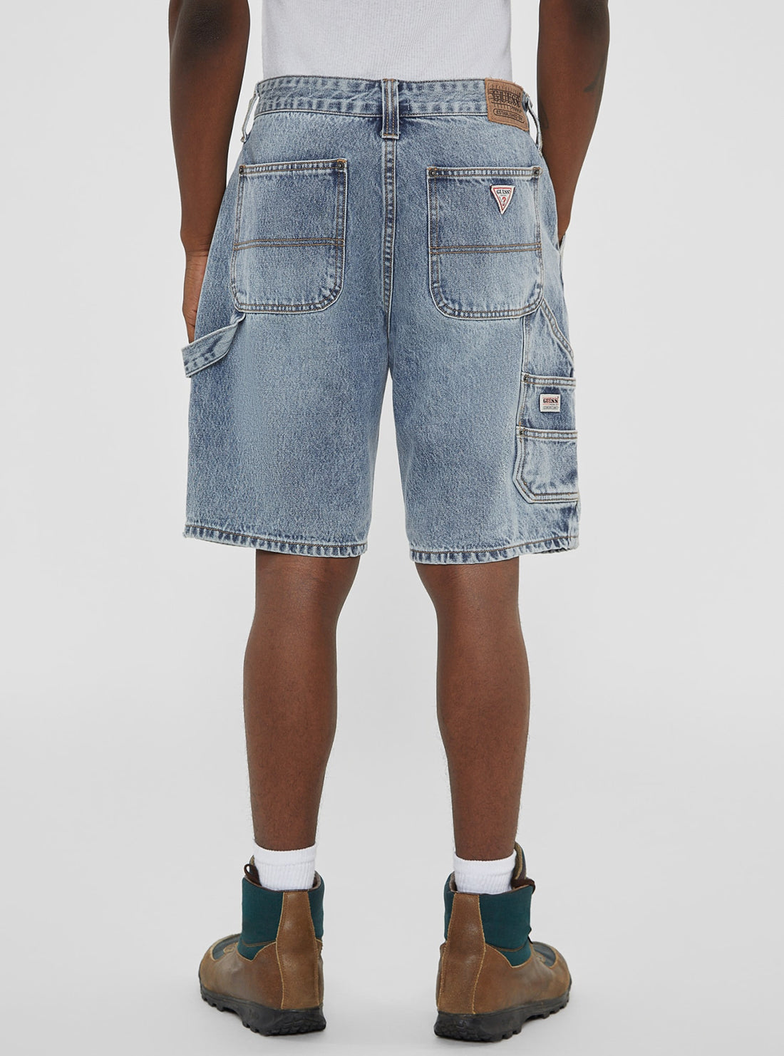 Guess Originals Blue Carpenter Shorts for Men - Comfortable Denim Shorts for Casual Wear, Summer Outfits & Beach Vacations
