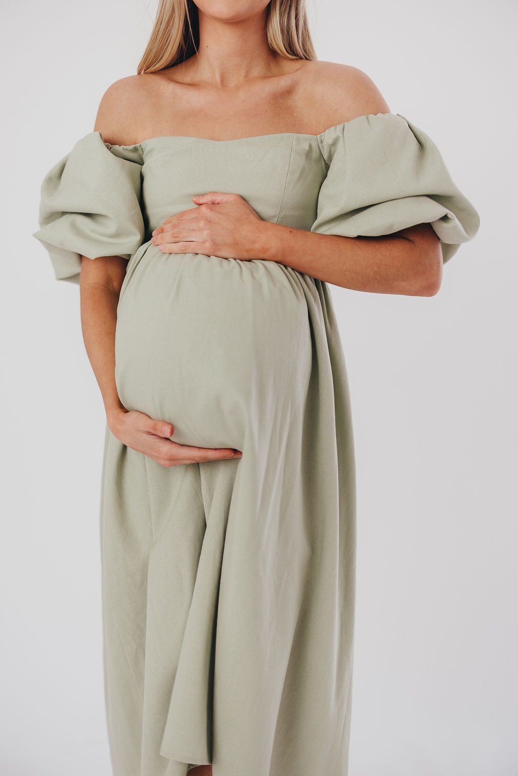Hamilton Midi Dress in Olive - Bump Friendly Maternity Dress (Sizes S-2XL) | Flowy Summer Dress for Pregnancy, Nursing & Everyday Wear
