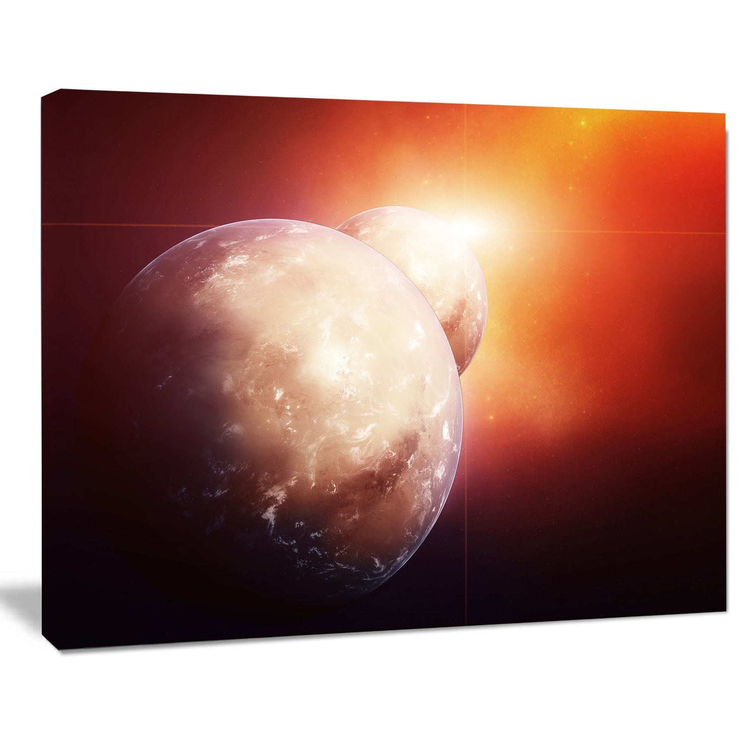 Rising Star Spacescape Canvas Art Print - Stunning Planets & Galaxy Wall Decor for Living Room, Bedroom & Office