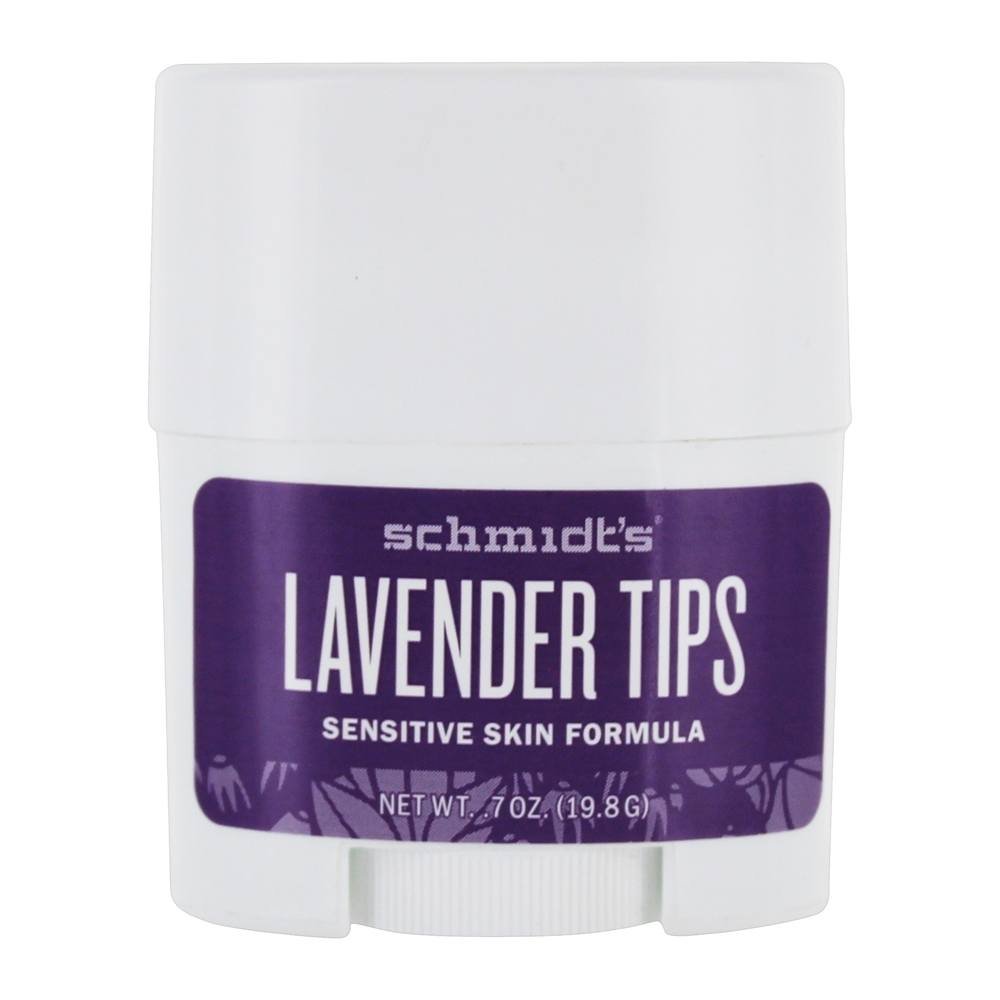 Schmidt's Natural Lavender Deodorant Stick for Sensitive Skin - Travel Size 0.7 oz (19.8g) | Aluminum-Free, Vegan & Cruelty-Free | Perfect for Gym, Travel & Daily Freshness