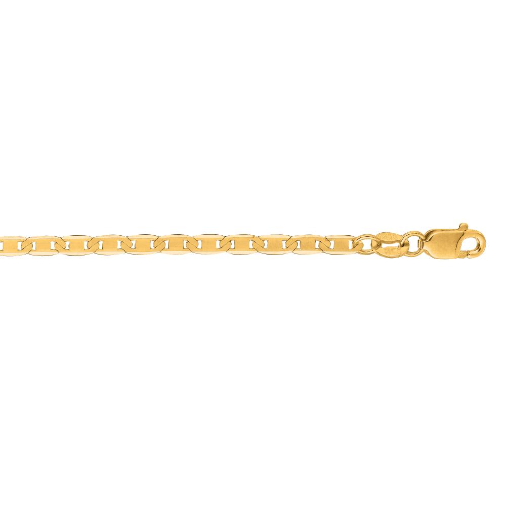 10K Gold 2.3mm Mariner Chain Necklace for Men - Durable Solid Gold Rope Chain - Perfect for Everyday Wear, Gifts & Special Occasions