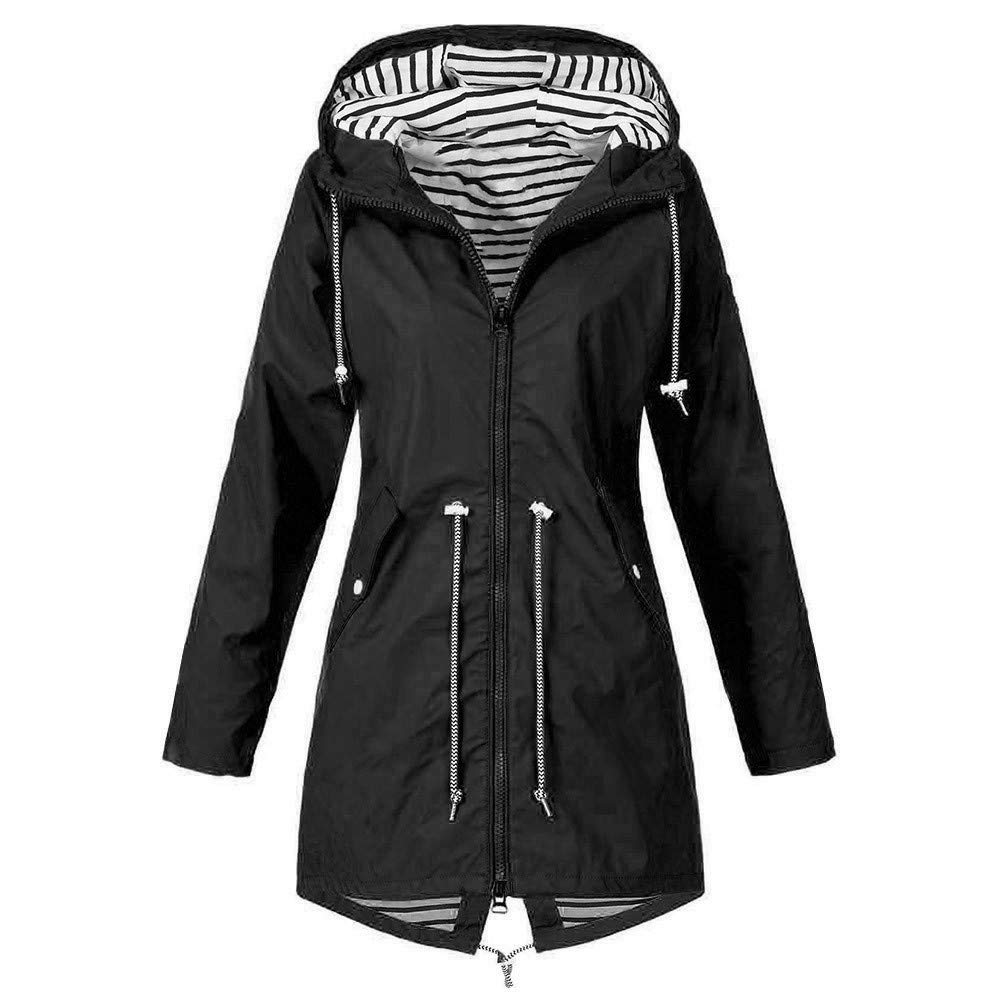 Lightweight Waterproof Raincoat for Women - Plus Size Hooded Windproof Jacket for Outdoor Activities, Casual Wear & Rainy Days