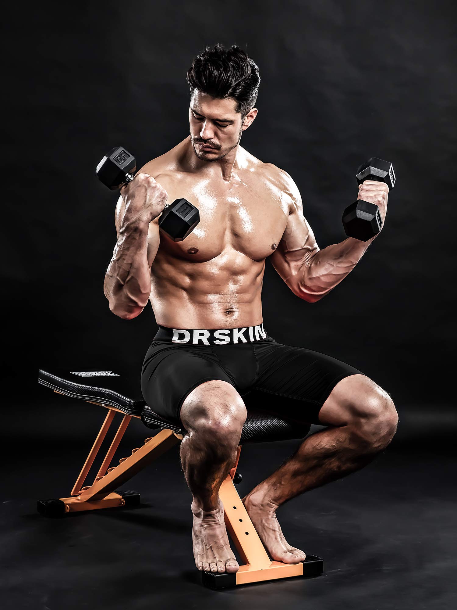 DRSKIN Men's 3/2/1 Pack Compression Shorts - Moisture Wicking Athletic Underwear for Running, Workout & Sports - Baselayer Tights for Active Lifestyle & Gym Training