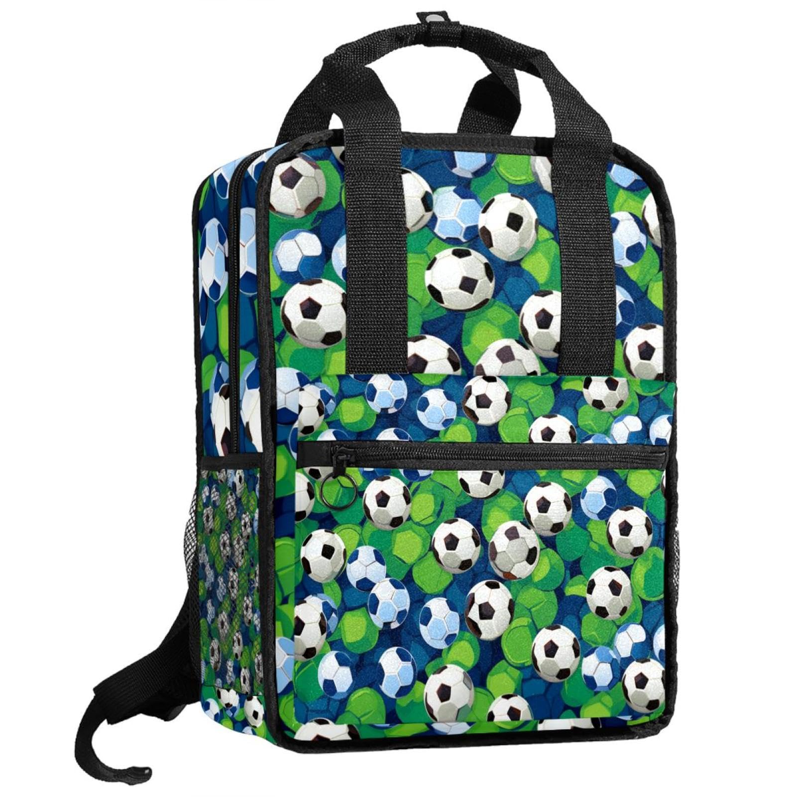 Best Travel & Work Backpack for Men & Women - Durable Laptop Backpack with Floral Soccer Ball Design - Perfect for Commuting, School, Sports & Outdoor Adventures