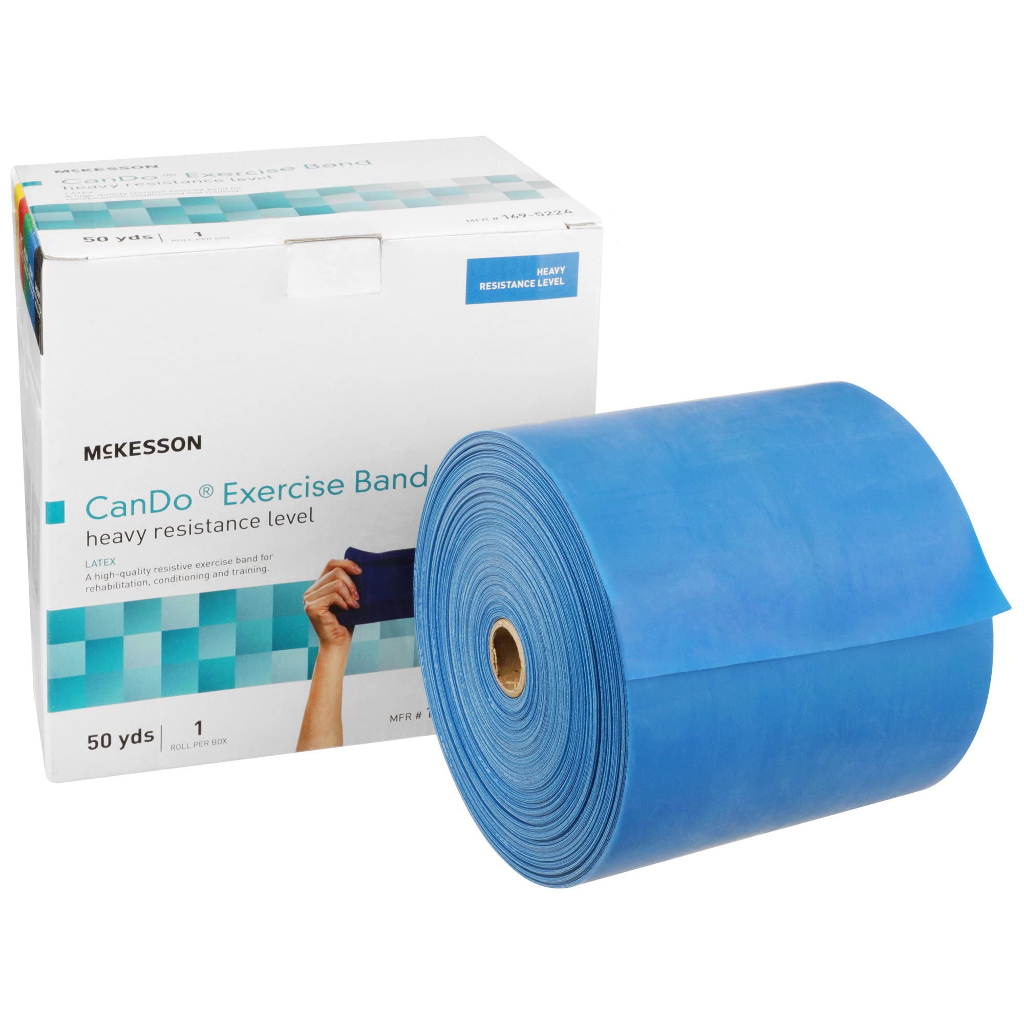McKesson Can Do Exercise Resistance Band - Heavy Duty Workout Bands for Physical Therapy, Strength Training & Home Fitness - Blue, 5 in x 50 yd (1 Count) - Perfect for Rehabilitation, Yoga & Gym Workouts