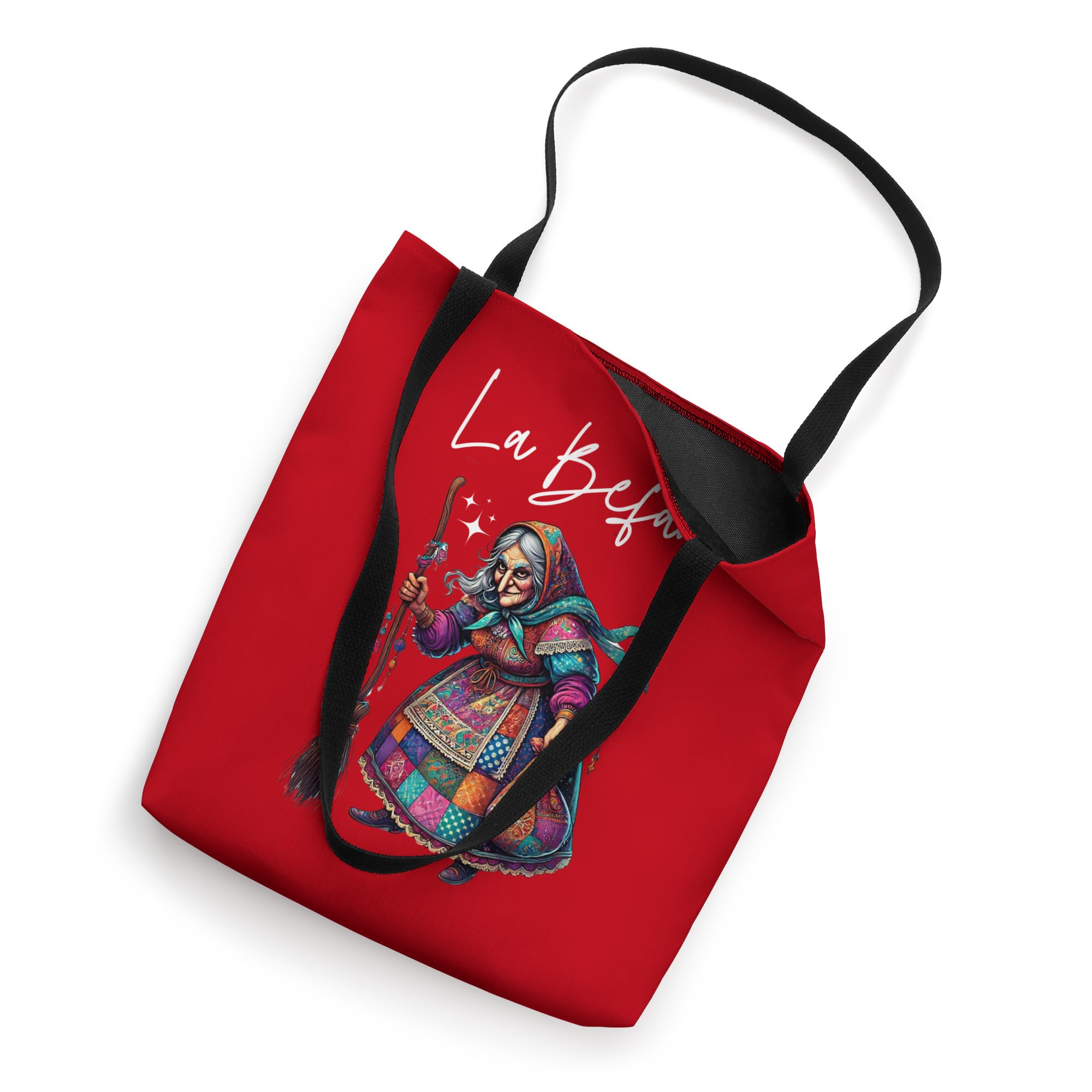 La Befana Christmas Witch Tote Bag - Italian Kitchen Witch Gift for Holiday Decor & Cooking Enthusiasts - Perfect for Christmas Decorations, Kitchen Storage & Witchcraft Supplies