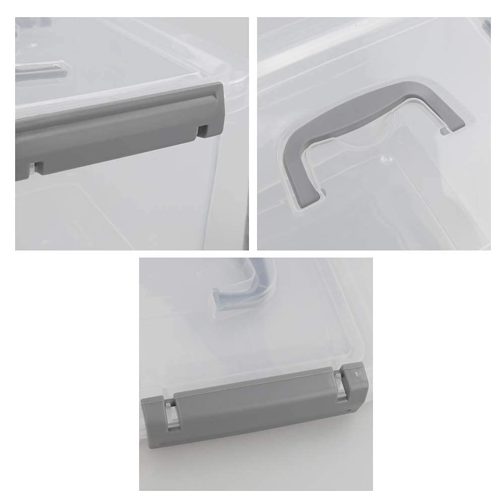 6-Pack 6 Quart Plastic Storage Containers with Lids & Handles - Airtight Food Storage for Kitchen, Pantry & Meal Prep - BPA-Free Stackable Containers for Leftovers, Snacks & Organizing
