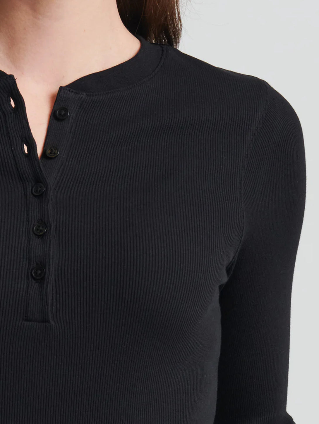 Premium Pima Cotton Ribbed Henley T-Shirt for Men - Soft, Breathable & Comfortable - Black | Casual Wear, Layering & Everyday Outfits