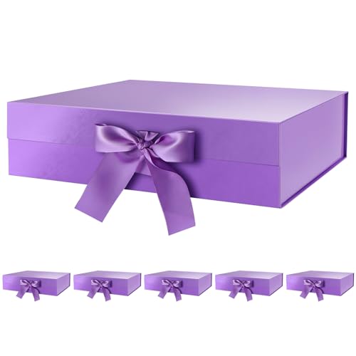 Purple-Ribbon-13x9.7x3.4 Inches-Pack of 6