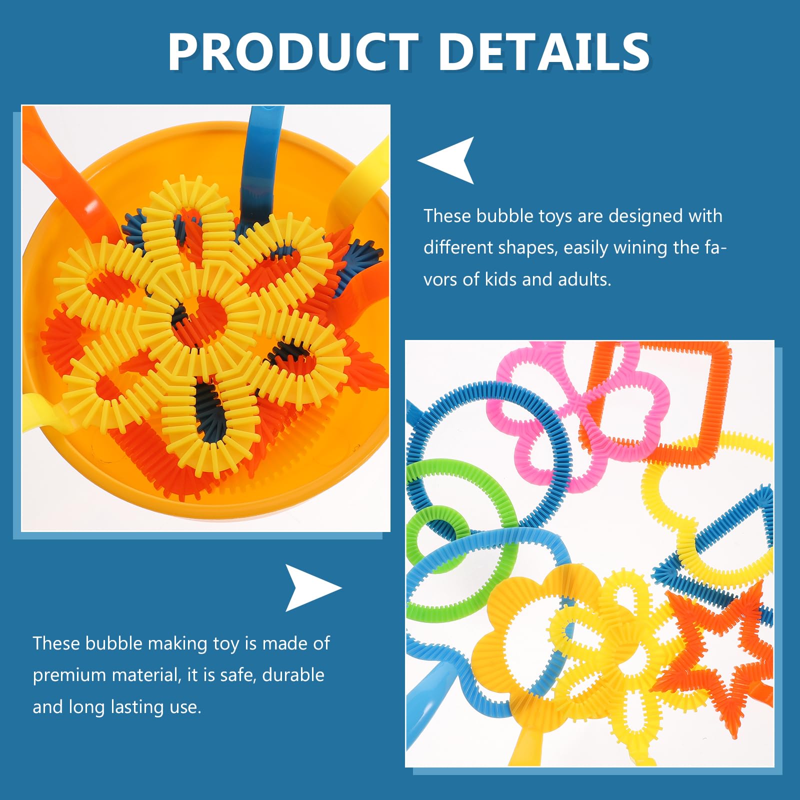 Kisangel 26pcs Giant Bubble Wands Set with Tray - Fun Bubble Makers for Kids, Summer Outdoor Party Favors, Birthday Gifts - Perfect for Backyard Play, Beach Activities, and Garden Parties