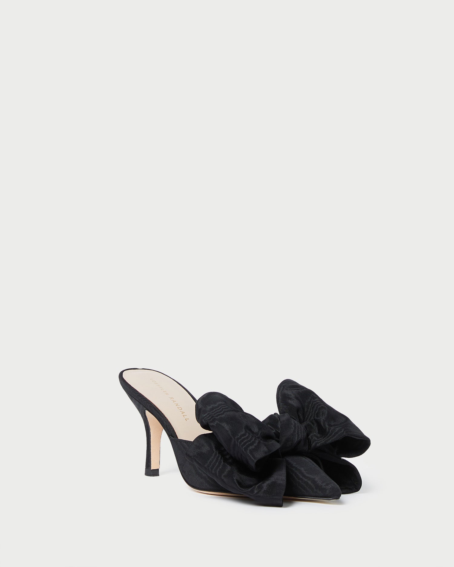 Margot Black Moiré Bow Mule - Elegant Women's Slippers for Home, Office & Special Occasions