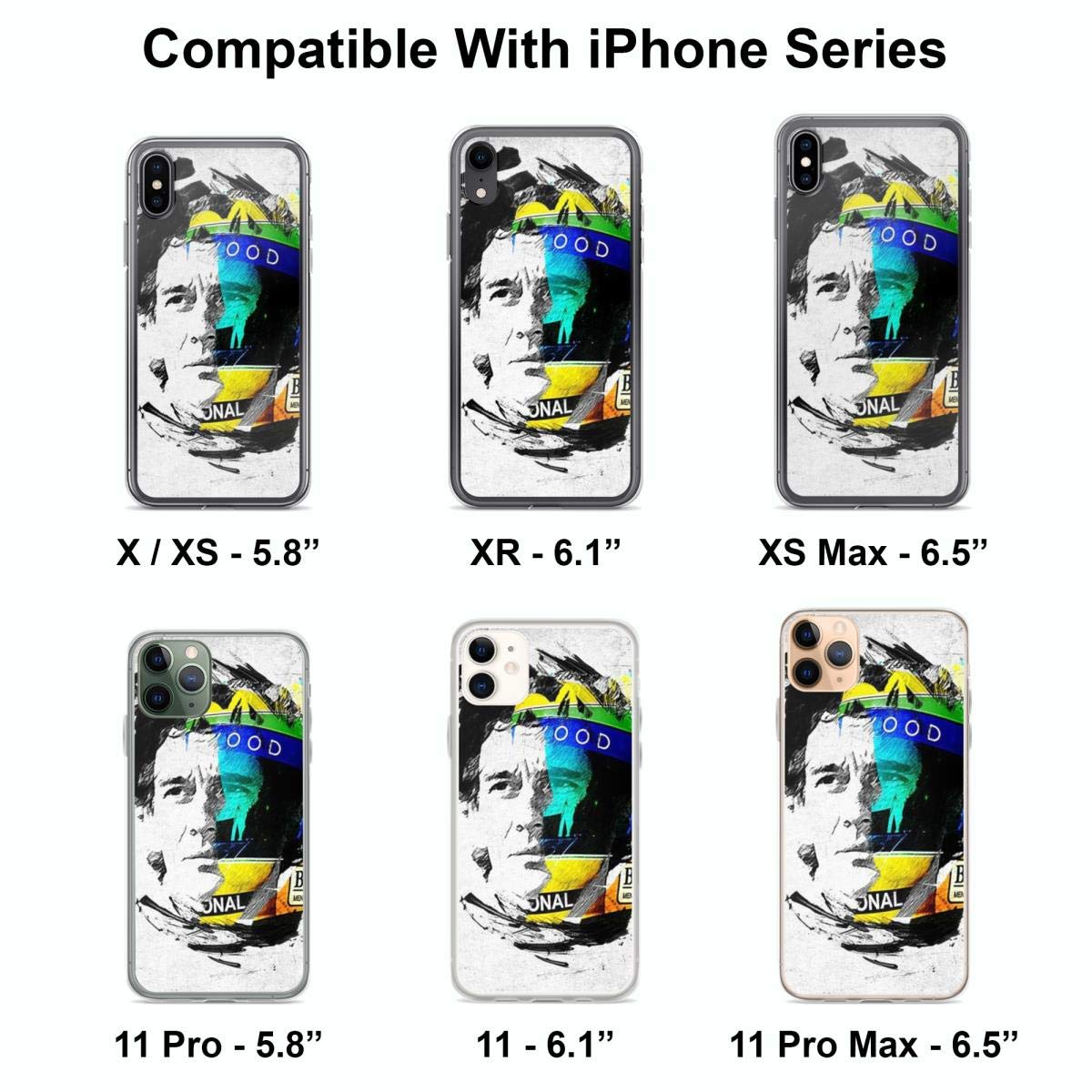 Ayrton Senna Racing Legend iPhone Case - Compatible with iPhone 15 14 13 12 11 X Xs XR 8 7 6 6s Plus Pro Max - Clear Protective Cover for F1 Fans & Motorsport Enthusiasts