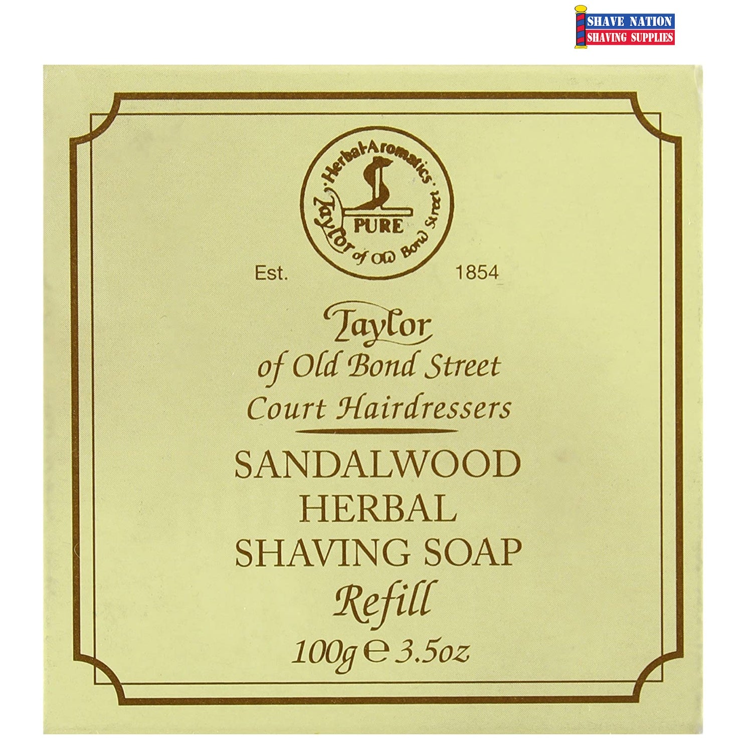 Taylor of Old Bond Street Sandalwood Shaving Soap Refill - Premium Men's Grooming Product for Wet Shaving & Beard Care - Perfect for Home Barbershop & Luxury Shaving Routine
