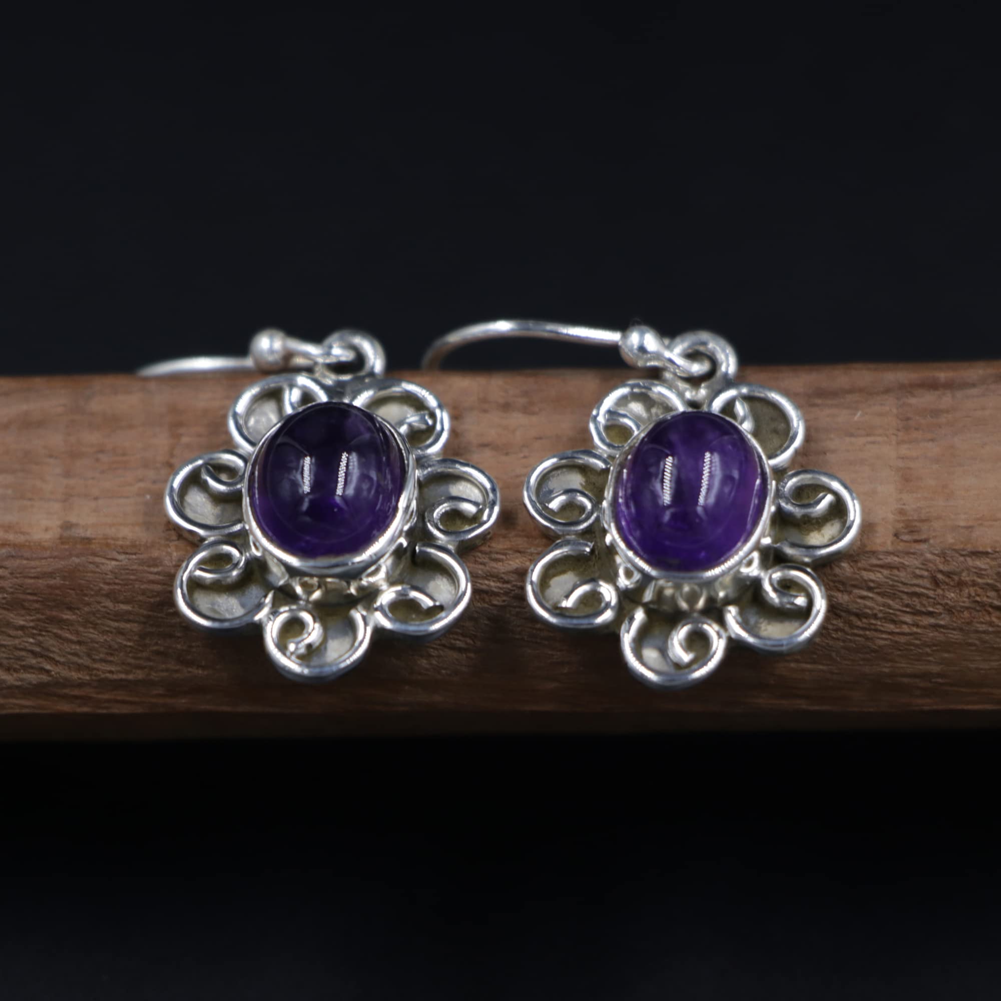 925 Sterling Silver Amethyst Dangle Earrings for Women | Purple Gemstone Jewelry | February Birthstone Gift | Handmade Boho Wedding Earrings | Unique 925 Silver Jewelry for Birthday, Anniversary & Special Occasions | Perfect for Boho Chic Style, Bridal Accessories & Everyday Elegance