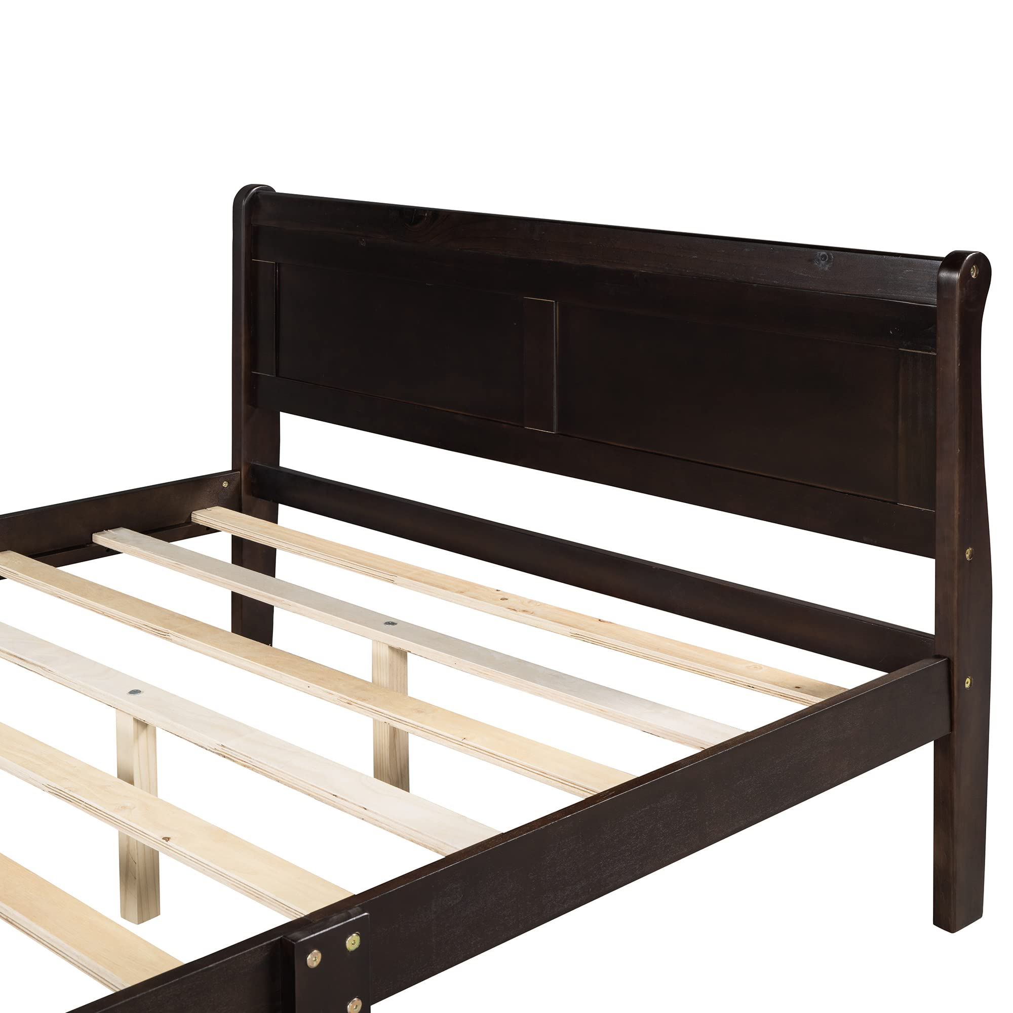 Harper & Bright Designs Queen Wood Platform Bed Frame with Headboard & Slats - No Box Spring Needed - Sturdy Support Legs for Bedroom, Guest Room & Dorm