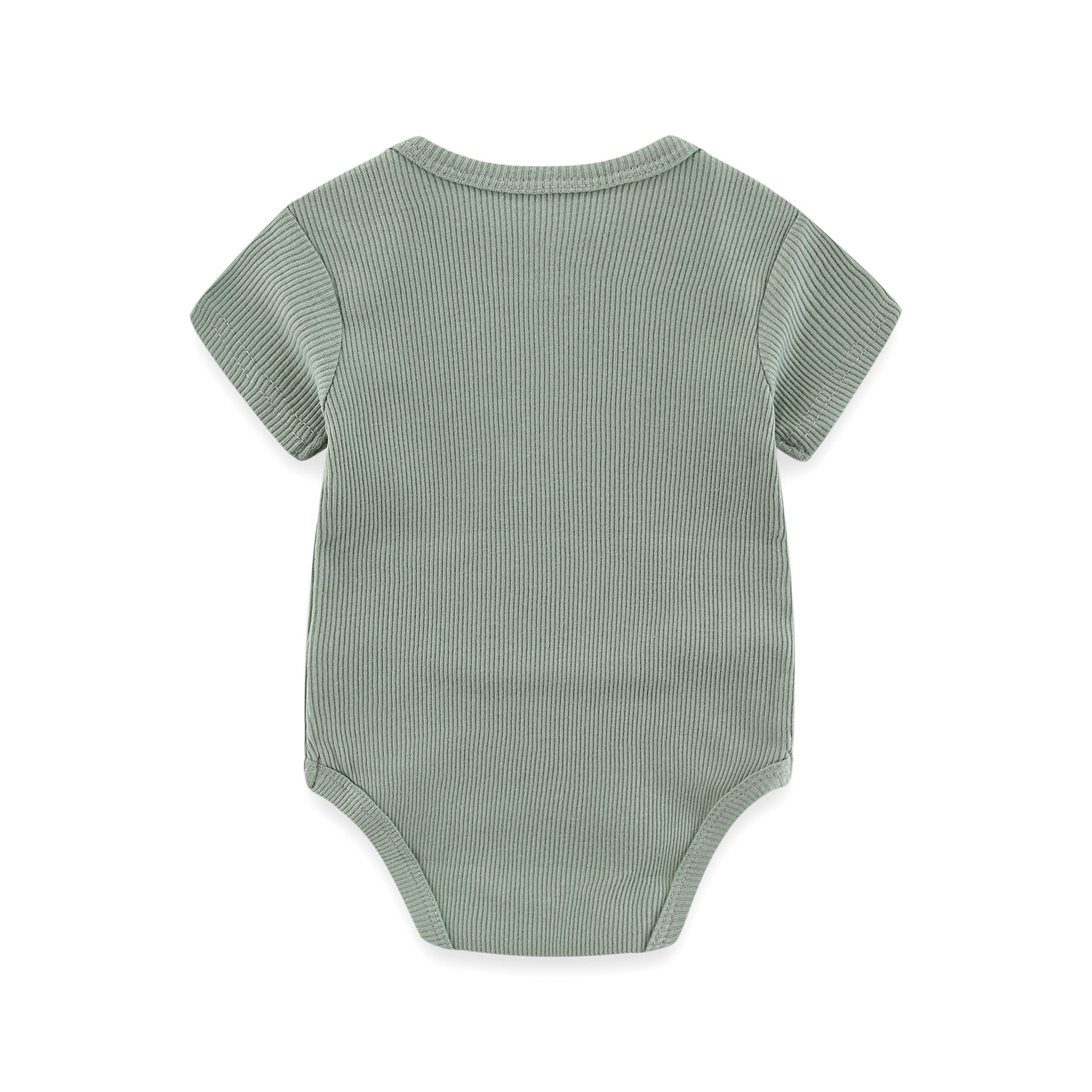 Kiddiezoom Newborn Baby Unisex Cotton Bodysuits 5-Pack - Soft Organic Onesies for Infants 0-3 Months | Perfect Baby Shower Gift & Everyday Wear