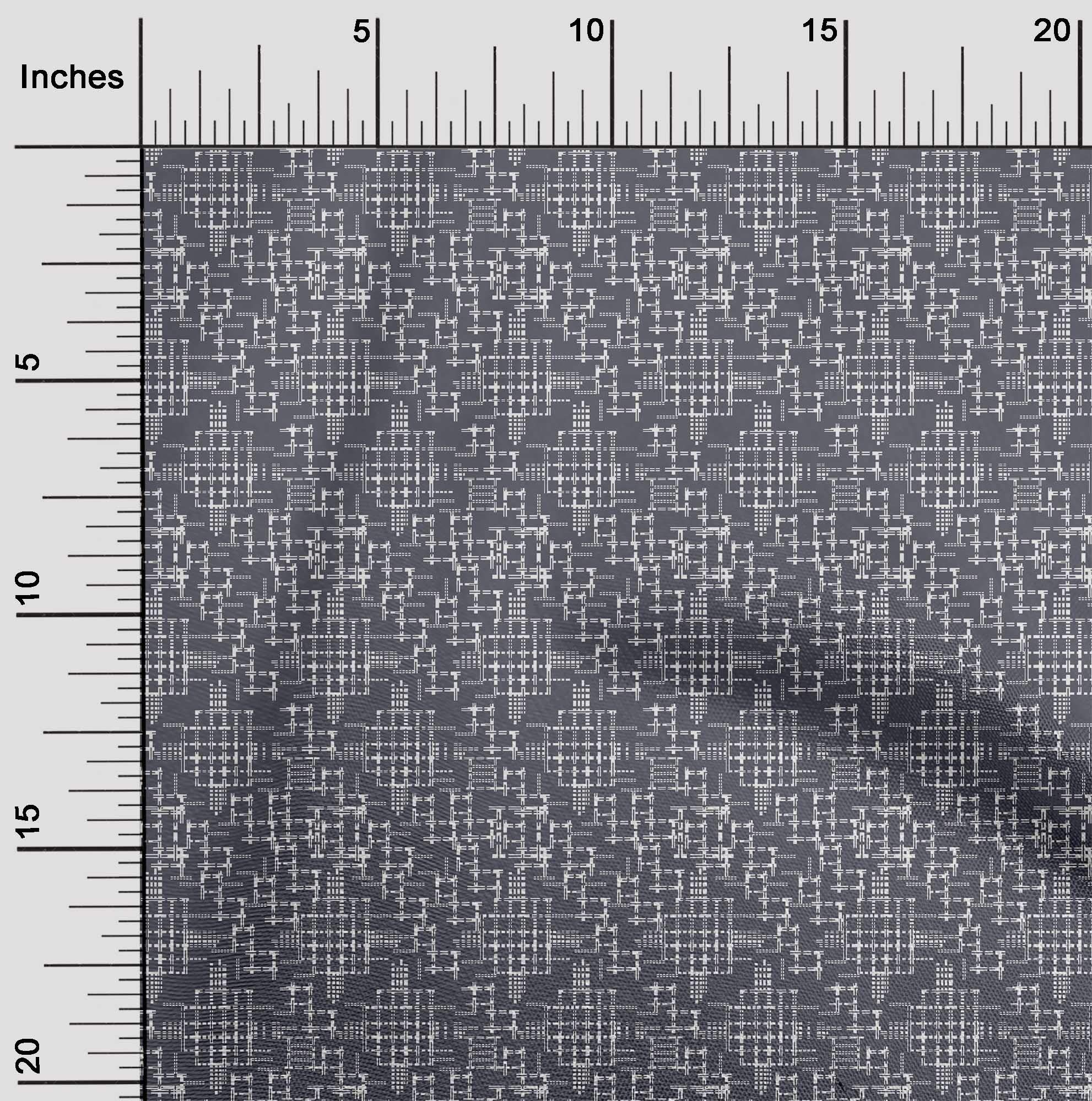 oneOone Polyester Spandex Fabric - Geometric Maze Kasuri Print Stretch Fabric 56