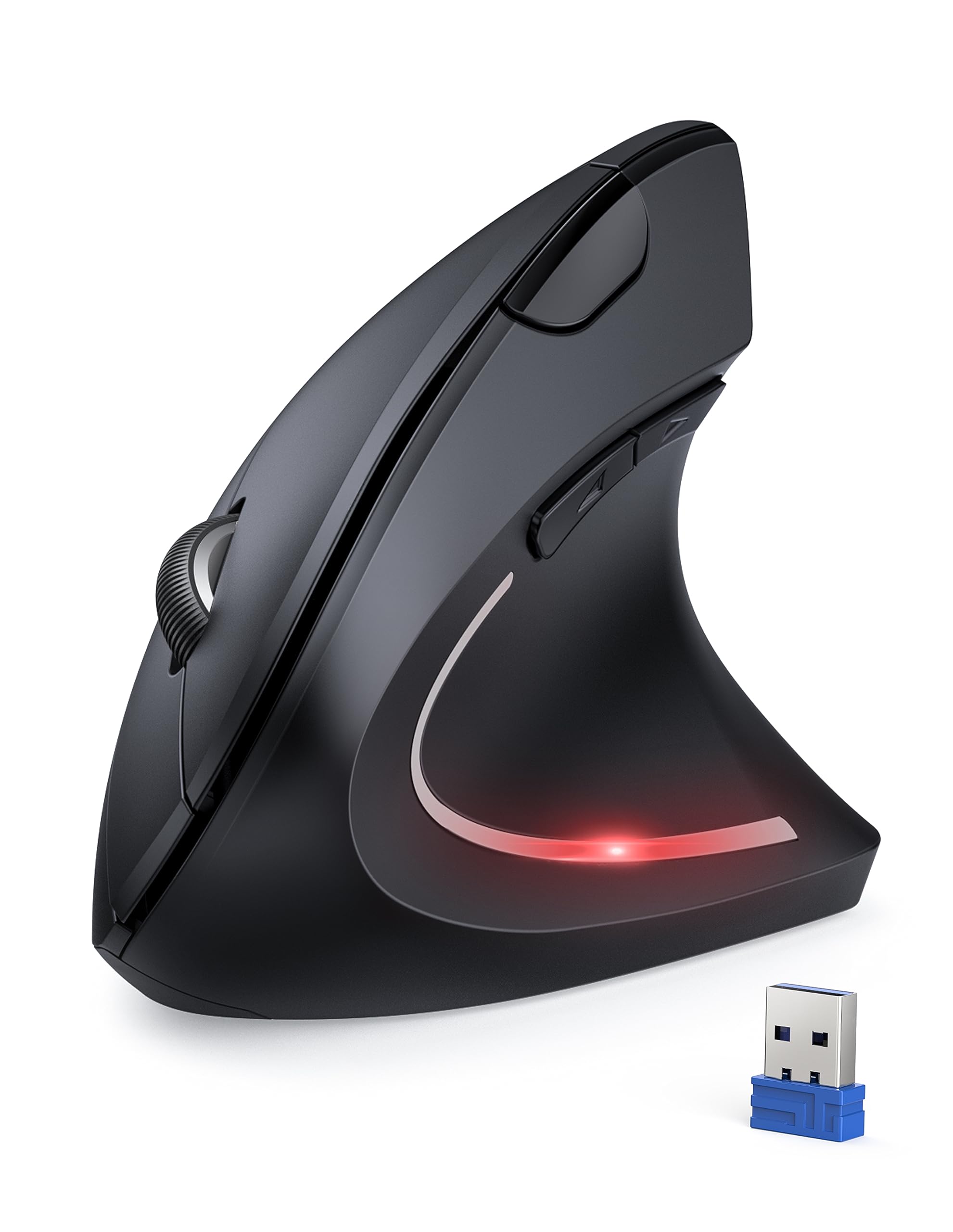TECKNET Ergonomic Wireless Mouse - 4800 DPI, Silent Click, 5 Adjustable DPI Settings, 2.4G Vertical Mouse with 6 Buttons - Compatible with Windows, Mac, Chromebook, Linux - Perfect for Office Work, Gaming & Long Computer Sessions