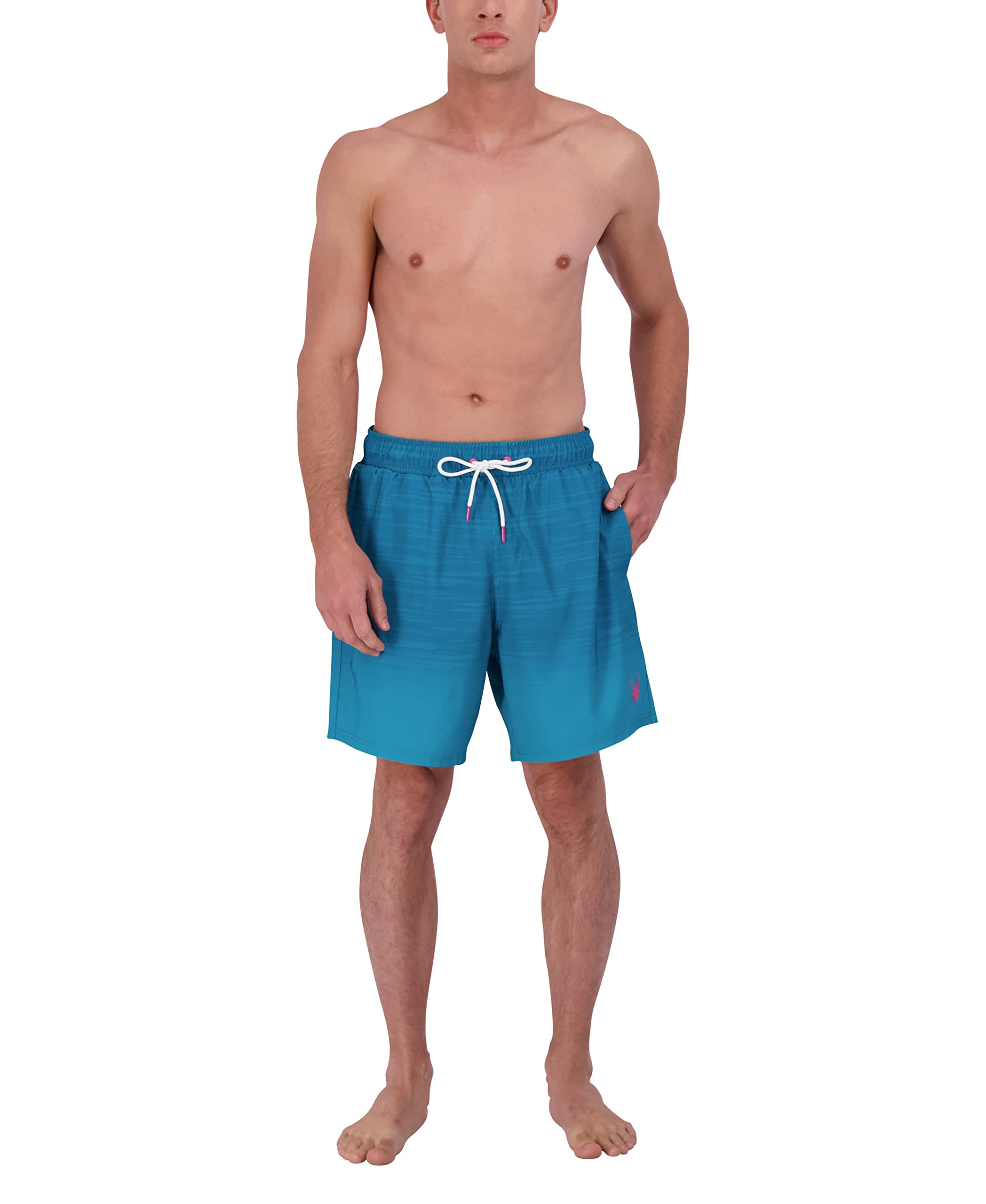 Spyder Men's Quick-Dry Stretch 7-inch Board Swim Trunks with UPF 50+ Sun Protection, Pockets & Mesh Brief Liner - Perfect for Swimming, Beach, Gym & Water Sports