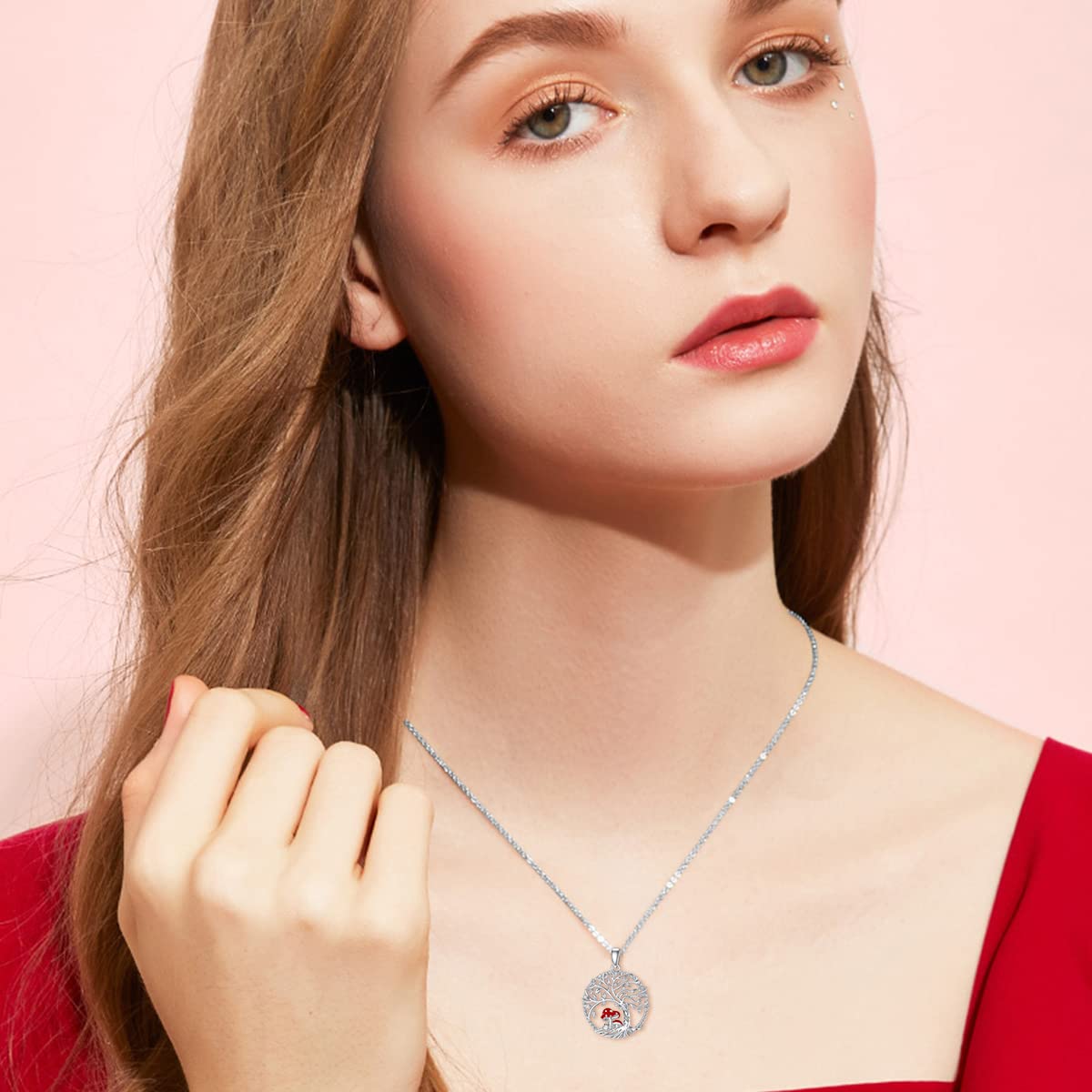 925 Sterling Silver Mushroom Frog Necklace - Cute Botanical Jewelry Gift for Women, Wife, Girlfriend, Sister - Perfect for Birthday, Anniversary & Nature Lovers - Boho Chic Style for Everyday Wear & Special Occasions