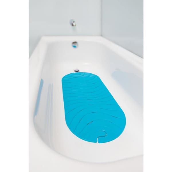 Boon Ripple Bath Mat for Baby - Non-Slip, Soft & Comfortable Bathtub Mat in Blue - Perfect for Infant & Toddler Bath Time Safety