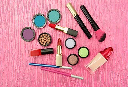 Leowefowa 5x3ft Vinyl Makeup Photography Backdrop - Cosmetic Tools, Nail Polish & Beauty Essentials Background for Makeup Artists, Vloggers & Live Streamers - Perfect for YouTube, Instagram & TikTok Content Creation