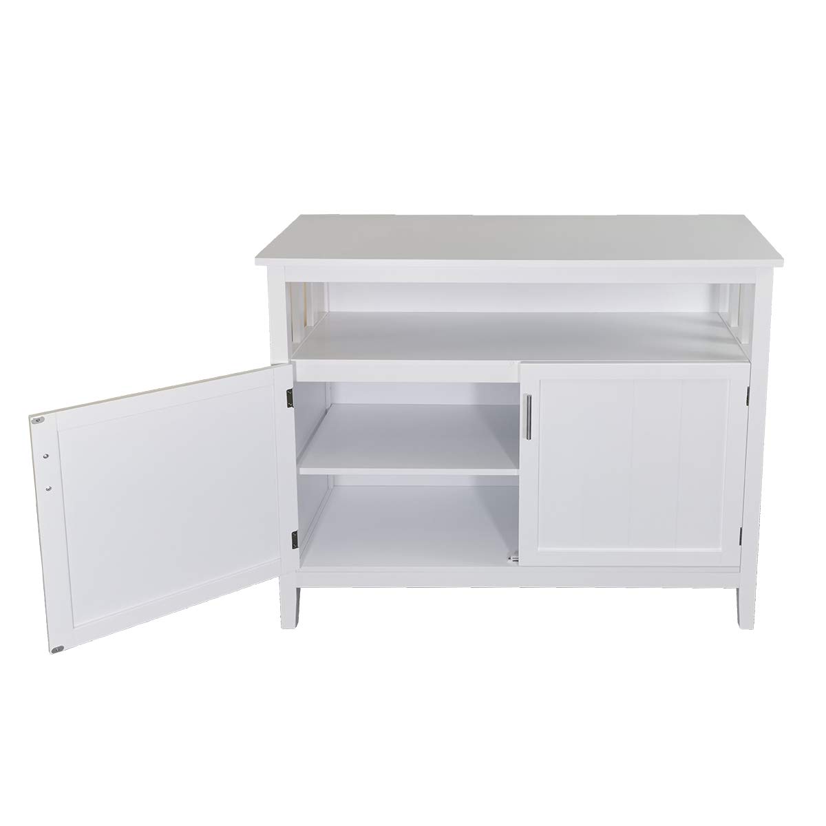 DYANEWAY White Sideboard Kitchen Storage Cabinet - Adjustable Shelf Buffet Cupboard for Dining Room, Living Room & Kitchen Organization