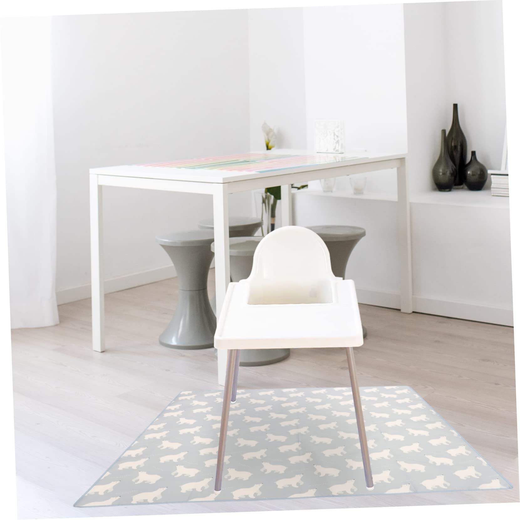 UPKOCH Non-Slip High Chair Mat for Babies - Waterproof Play Mat with Anti-Skid Backing, Soft Polyester Carpet for Dining & Play Areas - Perfect for High Chairs, Playtime, and Toddler Safety