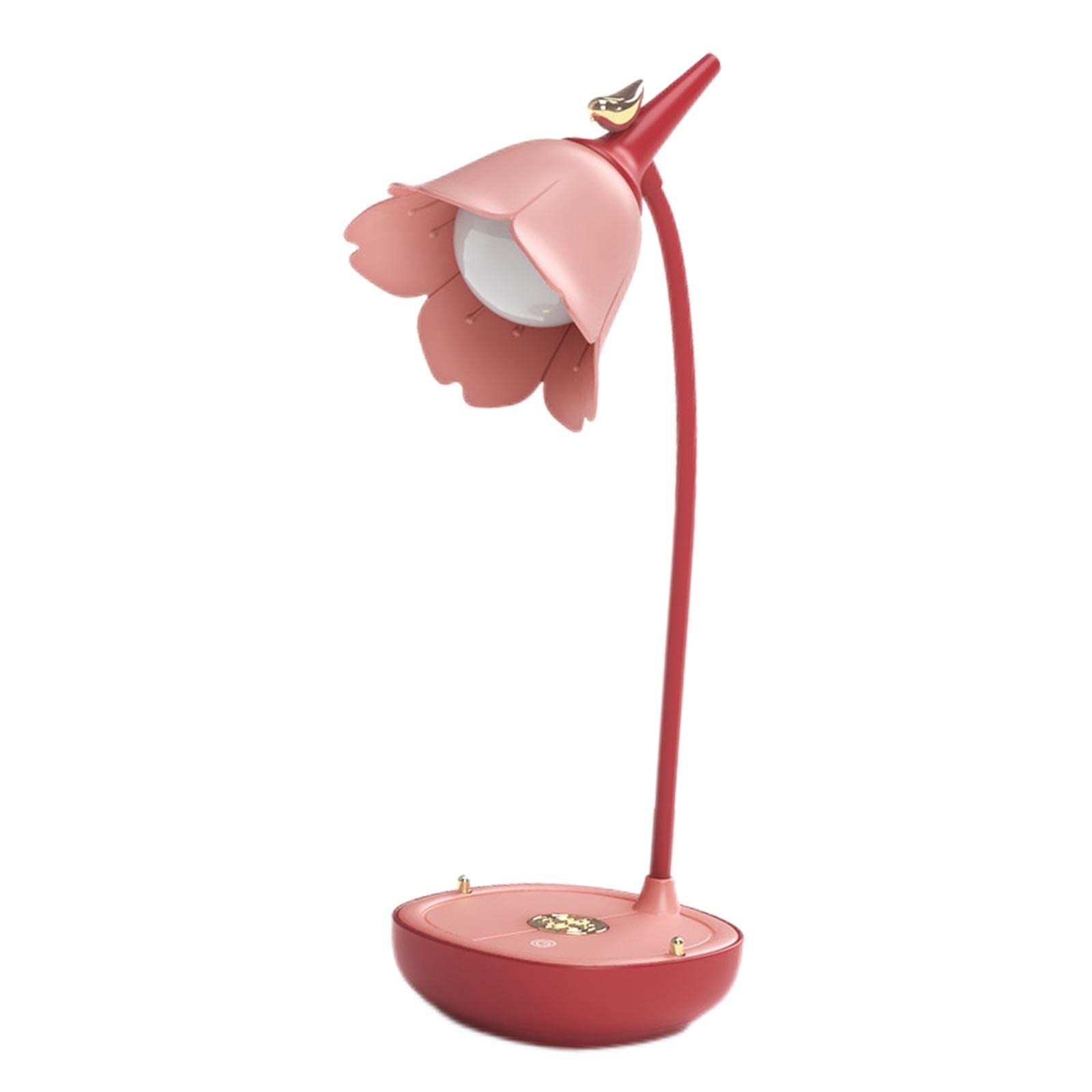 Baoblaze Flexible LED Desk Lamp - Rechargeable USB, Adjustable Brightness & Angle, Pink Cute Night Light for Reading, Studying, Painting, Bedroom & Office Use
