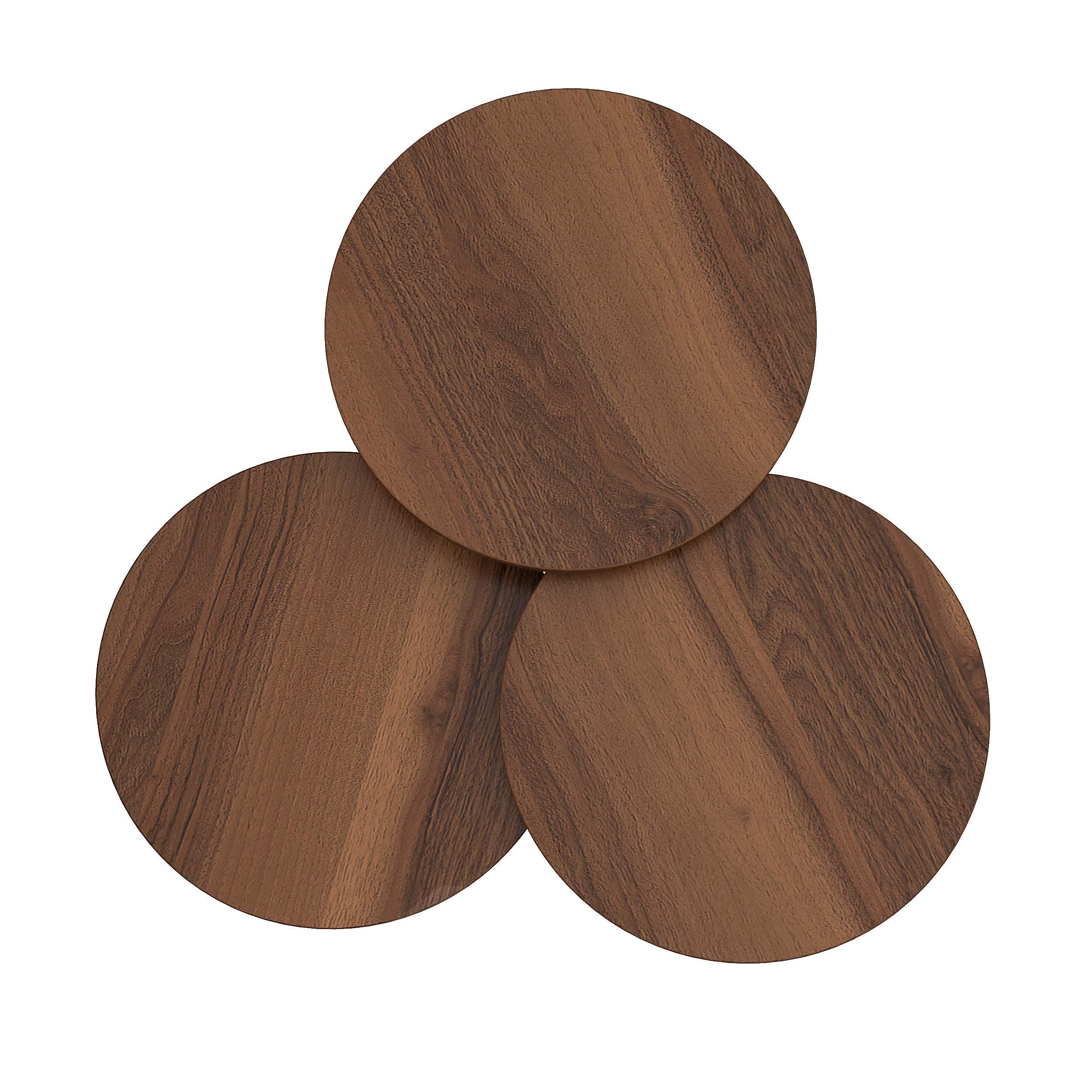 PAK HOME Set of 3 Round Walnut Nesting End Tables - Stackable Wood Coffee & Side Tables with Metal Legs for Living Room, Bedroom, Home Office | Perfect for Small Spaces, Modern Decor & Multi-Level Storage