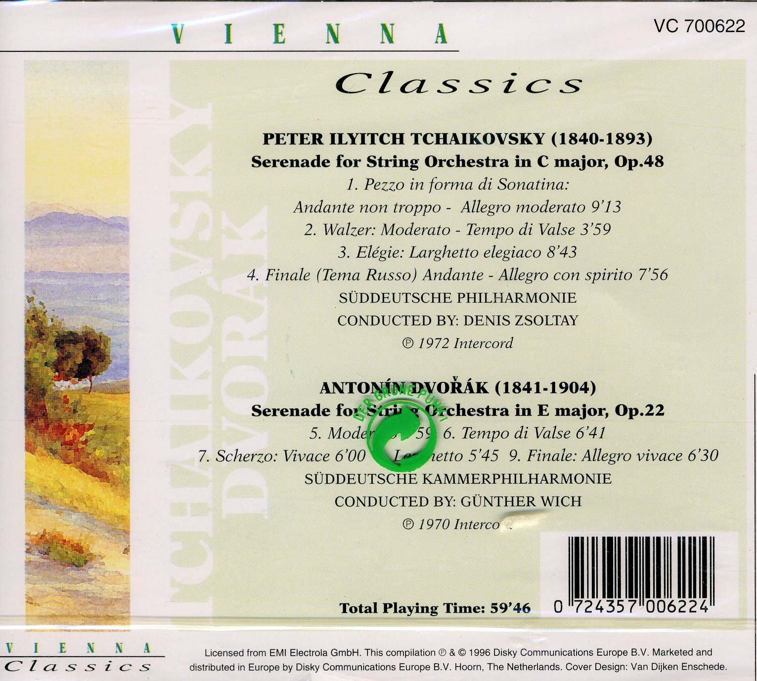 Tchaikovsky & Dvorak Serenade for Strings - Süddeutsche Philharmonie / Zsoltay - Classical Music CD - Perfect for Romantic Dinners & Relaxation