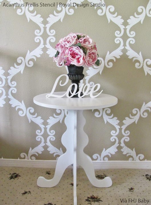 Acanthus Trellis Wall Stencil - Reusable DIY Decorative Painting Template for Home & Garden Décor | Perfect for Walls, Furniture, and Fabric Projects