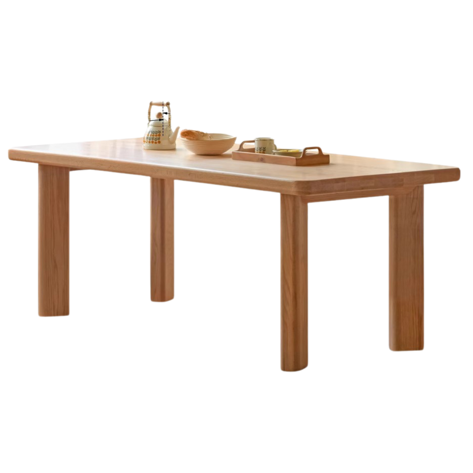 78.7x35.4x29.9 inch / 200x90x76 cm / Natural Wood Color / Dining table