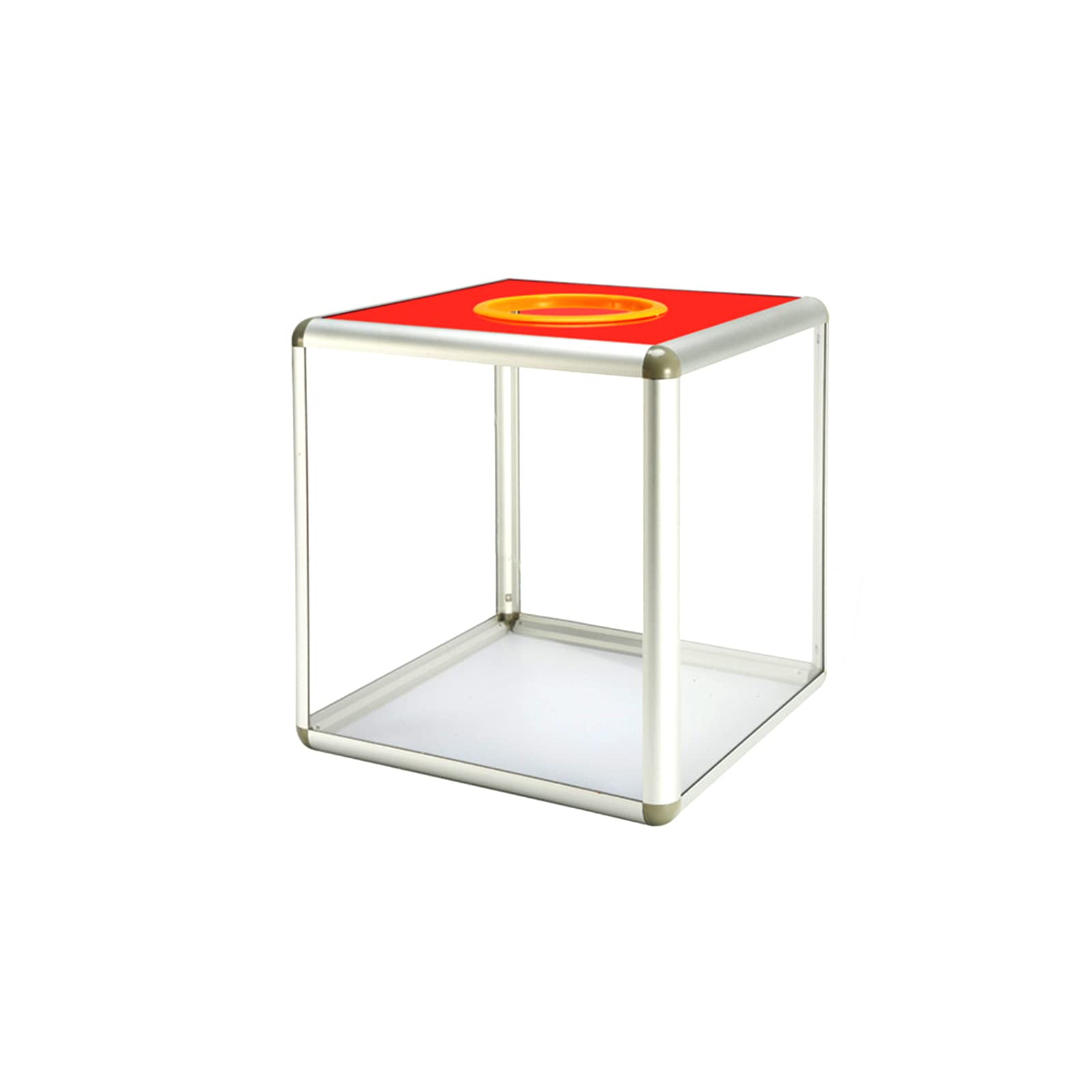 Acrylic Donation Box for Fundraising & Voting - Red Desktop Organizer