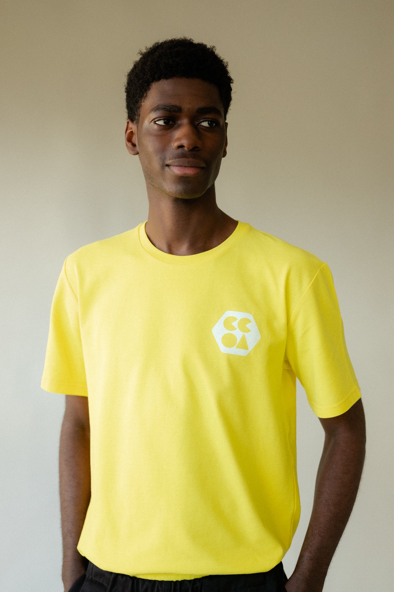 Eco-Friendly Men's Breathable Cotton T-Shirt - Plastic-Free, Canary Yellow | Perfect for Gym, Running & Casual Wear
