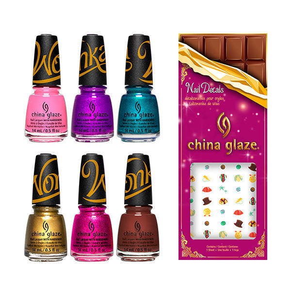 China Glaze Wonka Collection Nail Polish & Nail Decals - Vibrant Colors for Manicures, Pedicures & Nail Art Designs - Perfect for Parties, Salons & DIY Nail Care