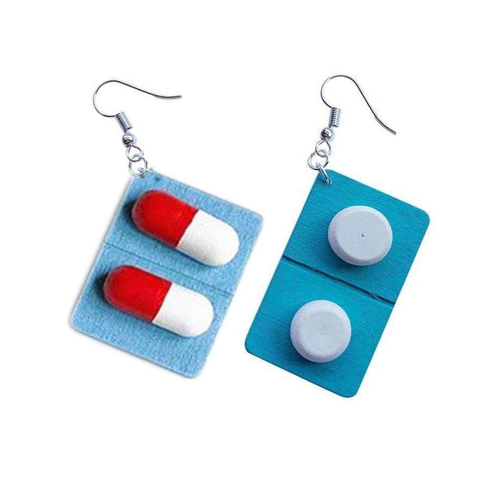 Funny Lovely Capsule-Shaped Drop Dangle Earrings for Women & Girls - High Quality Durable Pill-Shaped Fashion Jewelry - Perfect for Parties, Gifts & Everyday Wear