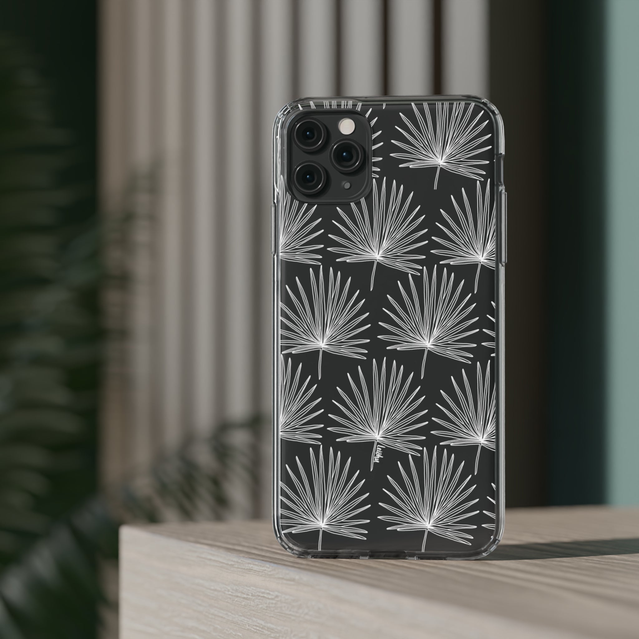 FAN PALM Clear Phone Case - Slim Protective Cover for iPhone 15/14/13/12/11 Pro Max XR XS - Durable Scratch-Resistant TPU Case - Perfect for Daily Use, Travel & Outdoor Activities