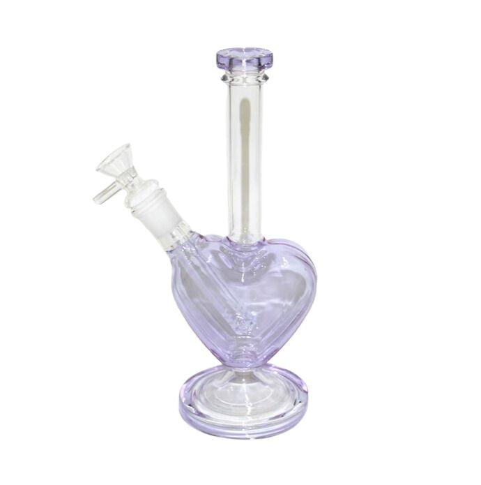 Heart Shaped Glass Bong - Thick Handmade Water Pipe for Smoking | Perfect for Home Use, Parties & Relaxation