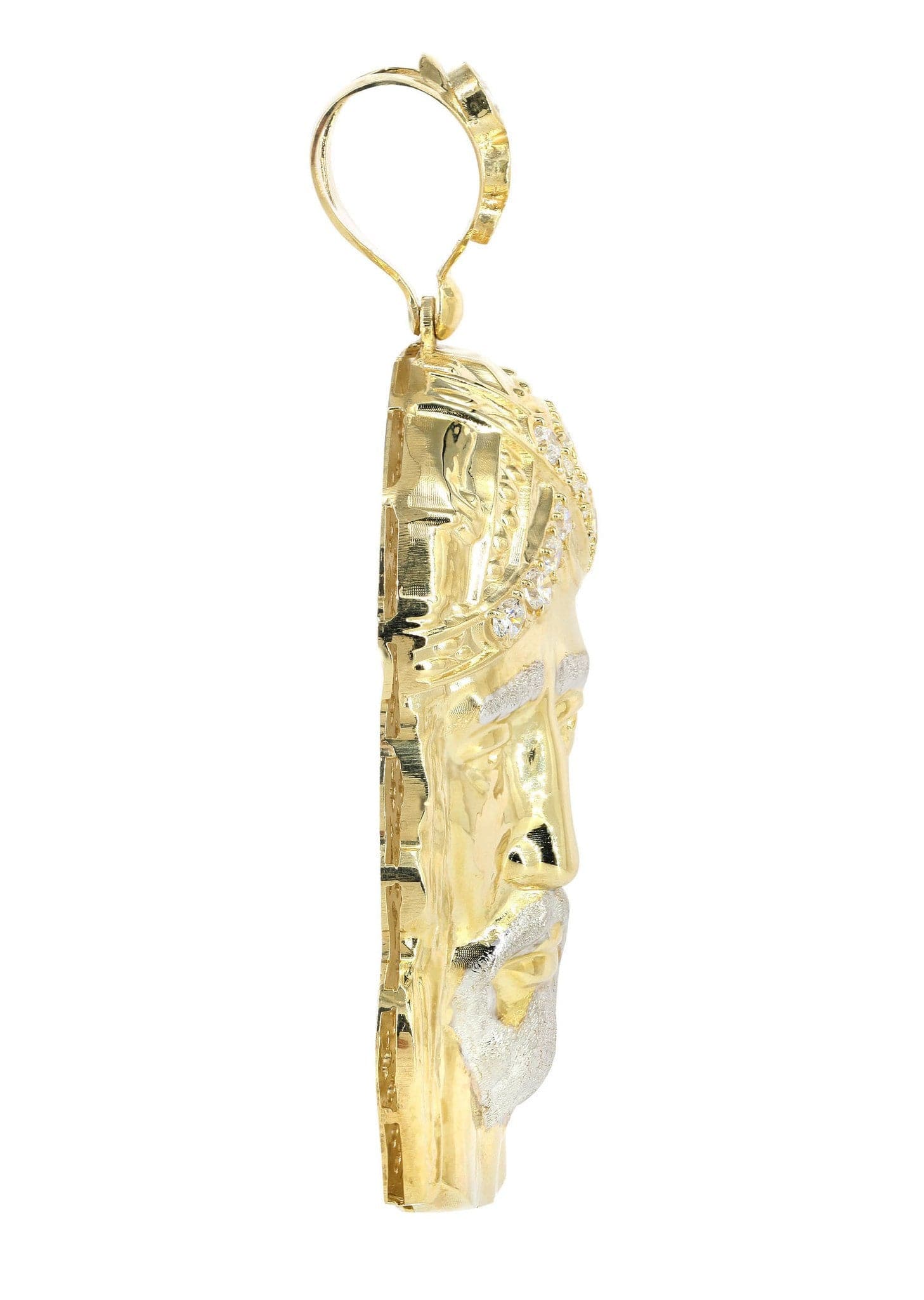 10K Gold Jesus Piece Pendant Necklace - 75.5 Grams Solid Gold Religious Jewelry for Men & Women - Perfect for Church, Gifts & Everyday Wear
