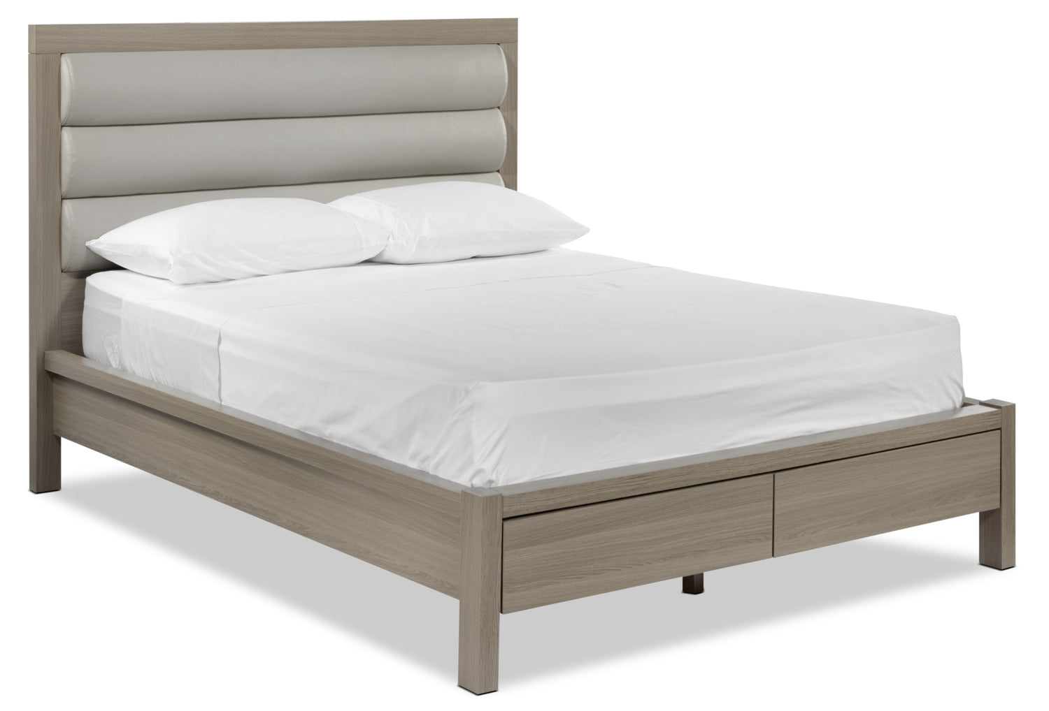 Bay Hill 3-Piece King Size Storage Bed Frame with Underbed Drawers - Modern Grey Bedroom Furniture for Master Bedroom Organization
