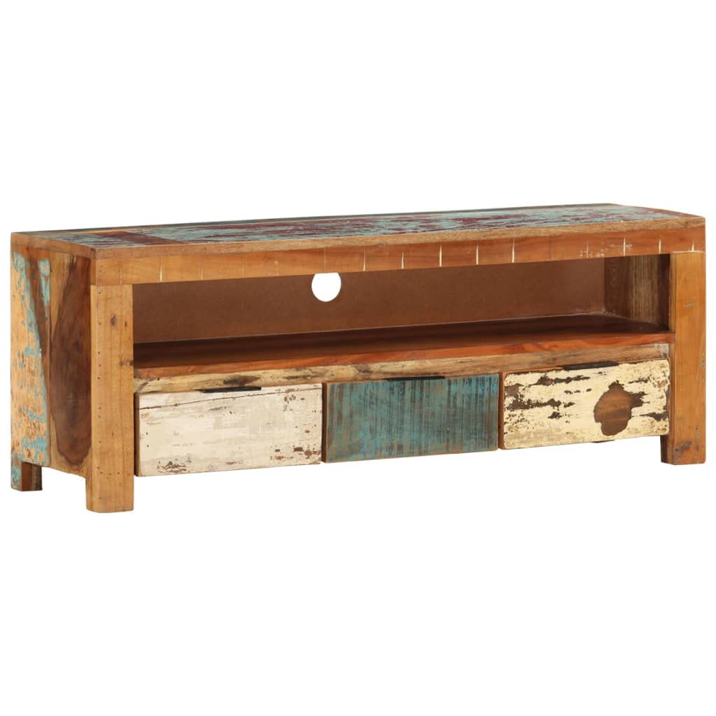 vidaXL Solid Reclaimed Wood TV Stand - Entertainment Center for Living Room, Bedroom & Home Theater | Stylish Media Cabinet for TV, Stereo & Storage