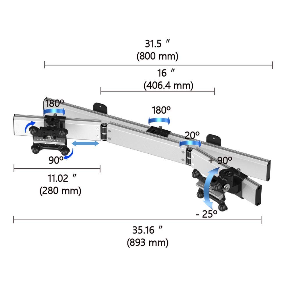 Dual Monitor Slideable Wall Mount for Apple Displays - Adjustable VESA Bracket for Home Office & Gaming Setup