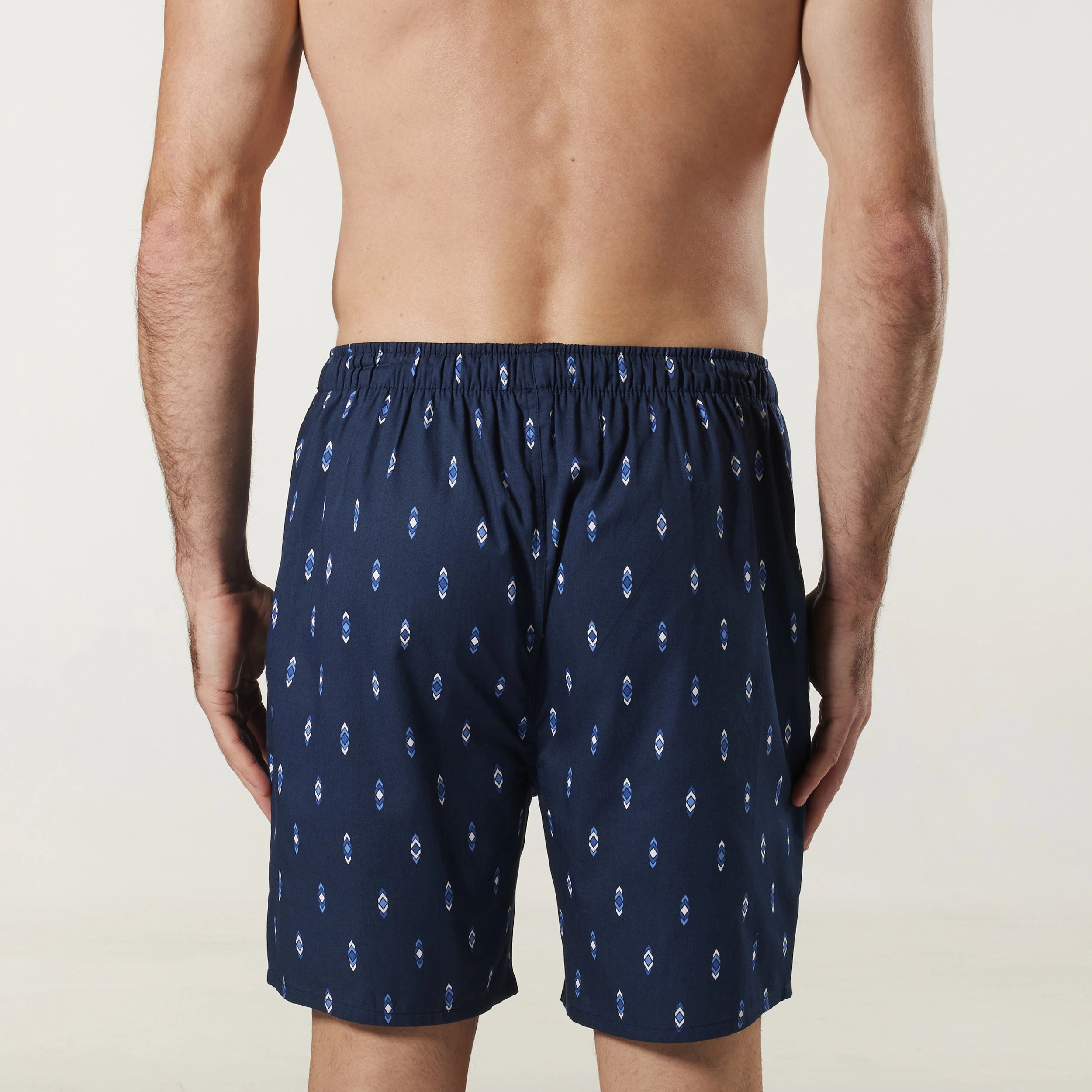 Men's Flint Cotton Sleep Shorts - Navy Blue - Soft & Breathable Lounge Pajama Shorts for Comfortable Nightwear & Relaxing at Home