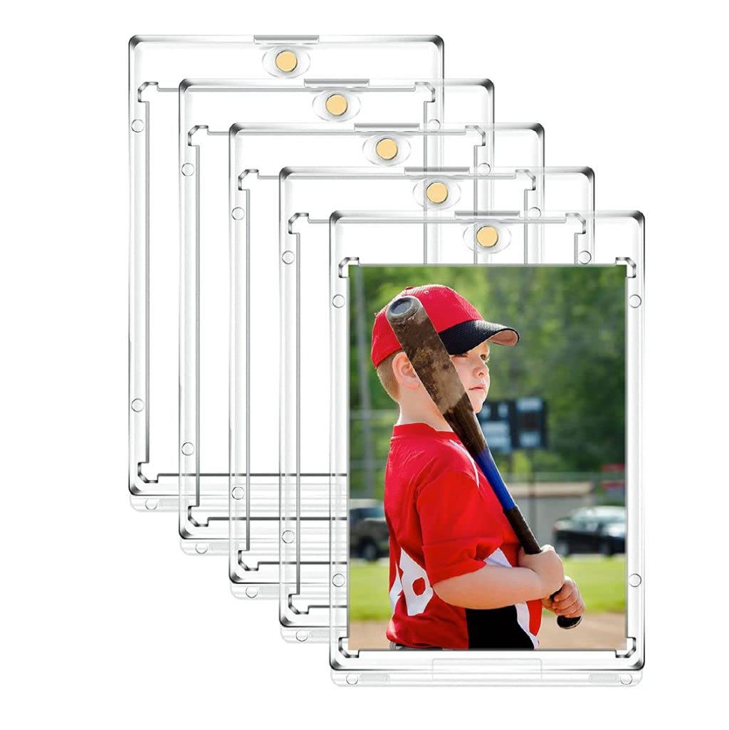 5-Pack 35pt UV Protection Magnetic Card Holder Sleeves - Premium Trading Card Protectors for Baseball, Pokemon & MTG Cards - Perfect for Collectors & Card Game Enthusiasts